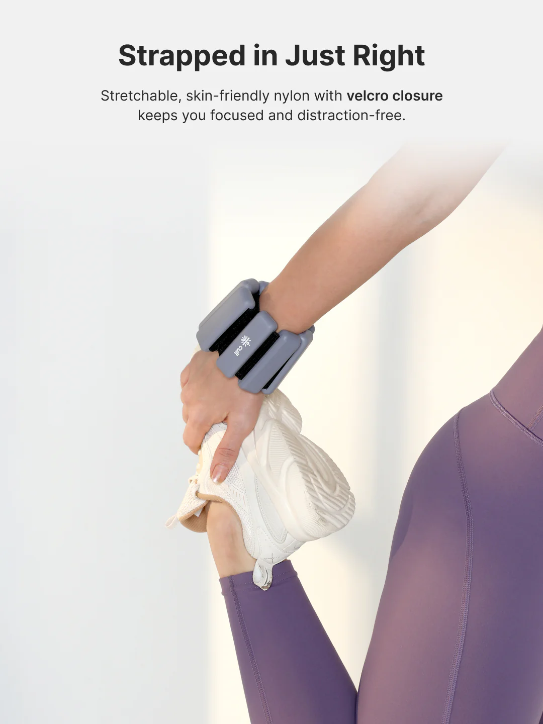Adjustable Ankle and Wrist Weights (225 g x 2) pair with Removable 20 g Slots Grey Lightweight Fitness Weights for Walking, Yoga & Pilates - Image 4