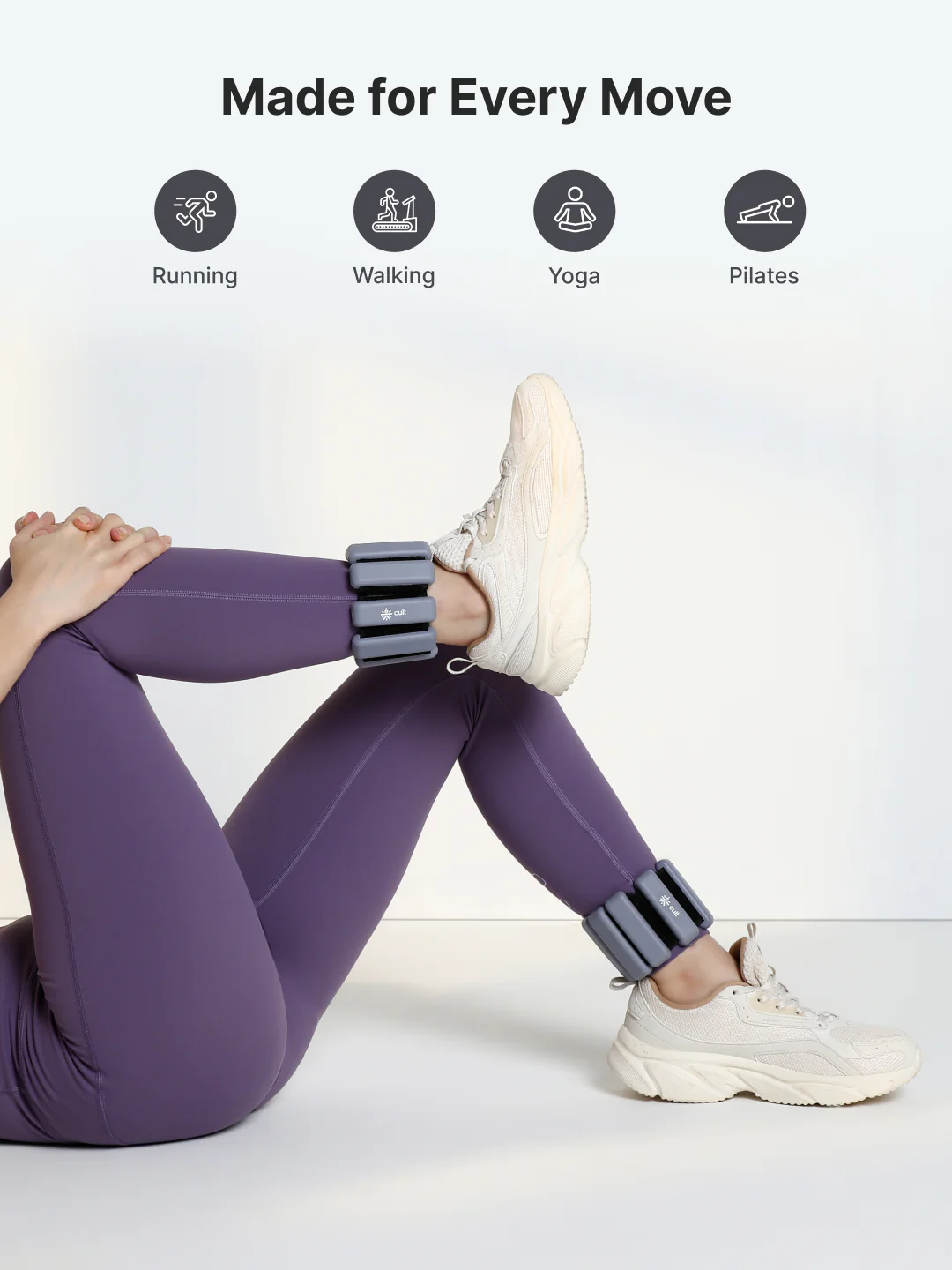 Adjustable Ankle and Wrist Weights (225 g x 2) pair with Removable 20 g Slots Grey Lightweight Fitness Weights for Walking, Yoga & Pilates - Image 6