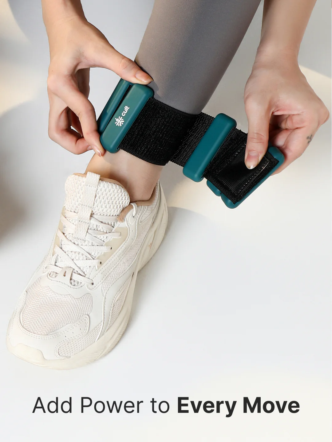 Adjustable Ankle and Wrist Weights (450 g x 2) pair with Removable 60 g Slots Green Customisable Weights for Running, Walking, Yoga & Workouts - Image 2