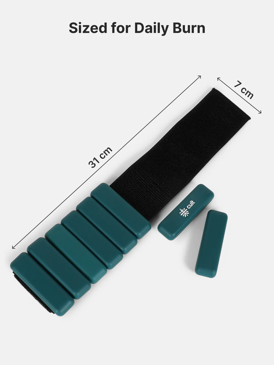 Adjustable Ankle and Wrist Weights (450 g x 2) pair with Removable 60 g Slots Green Customisable Weights for Running, Walking, Yoga & Workouts - Image 7