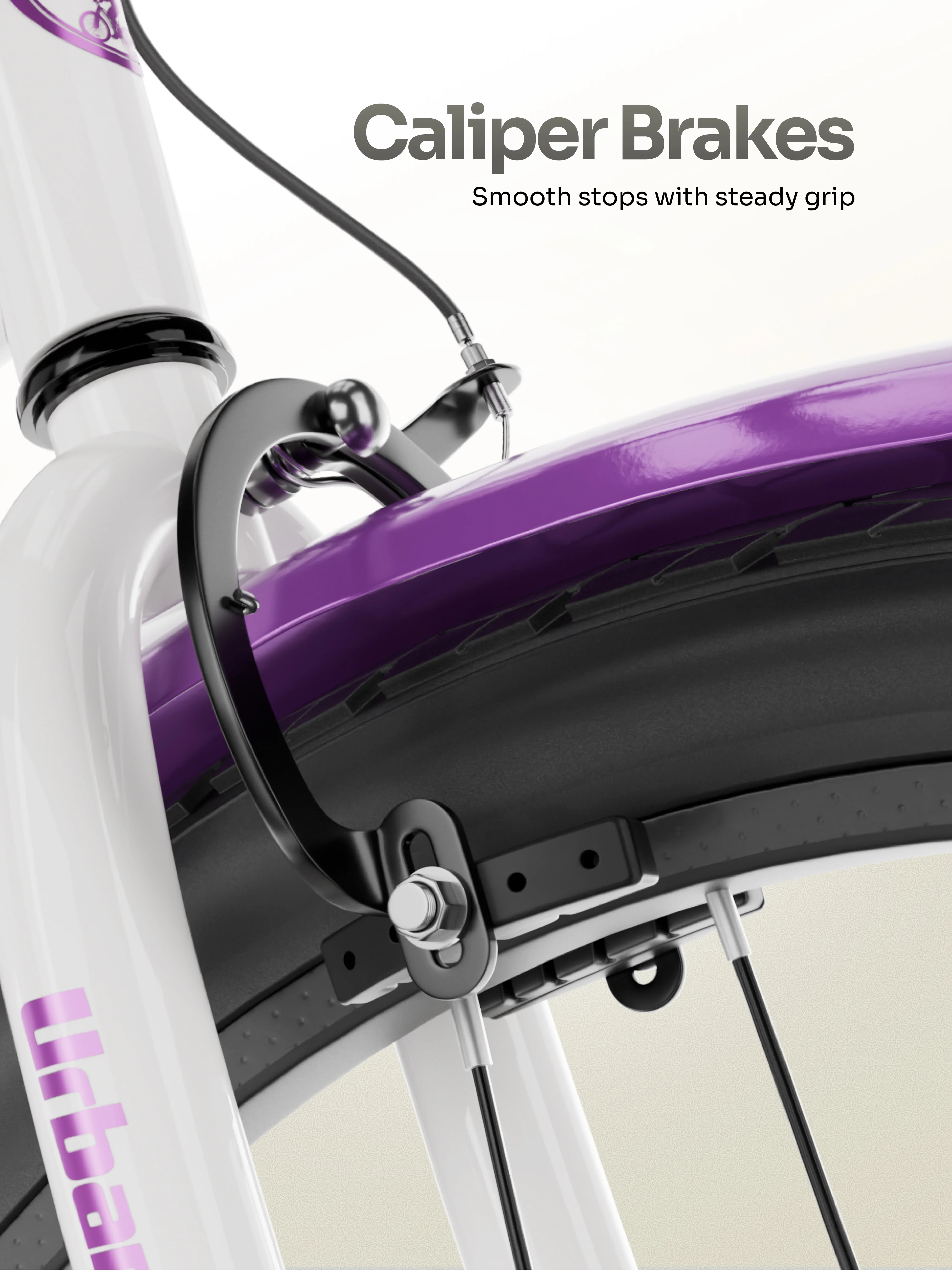 Autumn Women Cycle Steel 26 inch Tyre Single Speed With Single Wall Rim, Caliper Brakes and Rigid Fork, Voilet - Image 3
