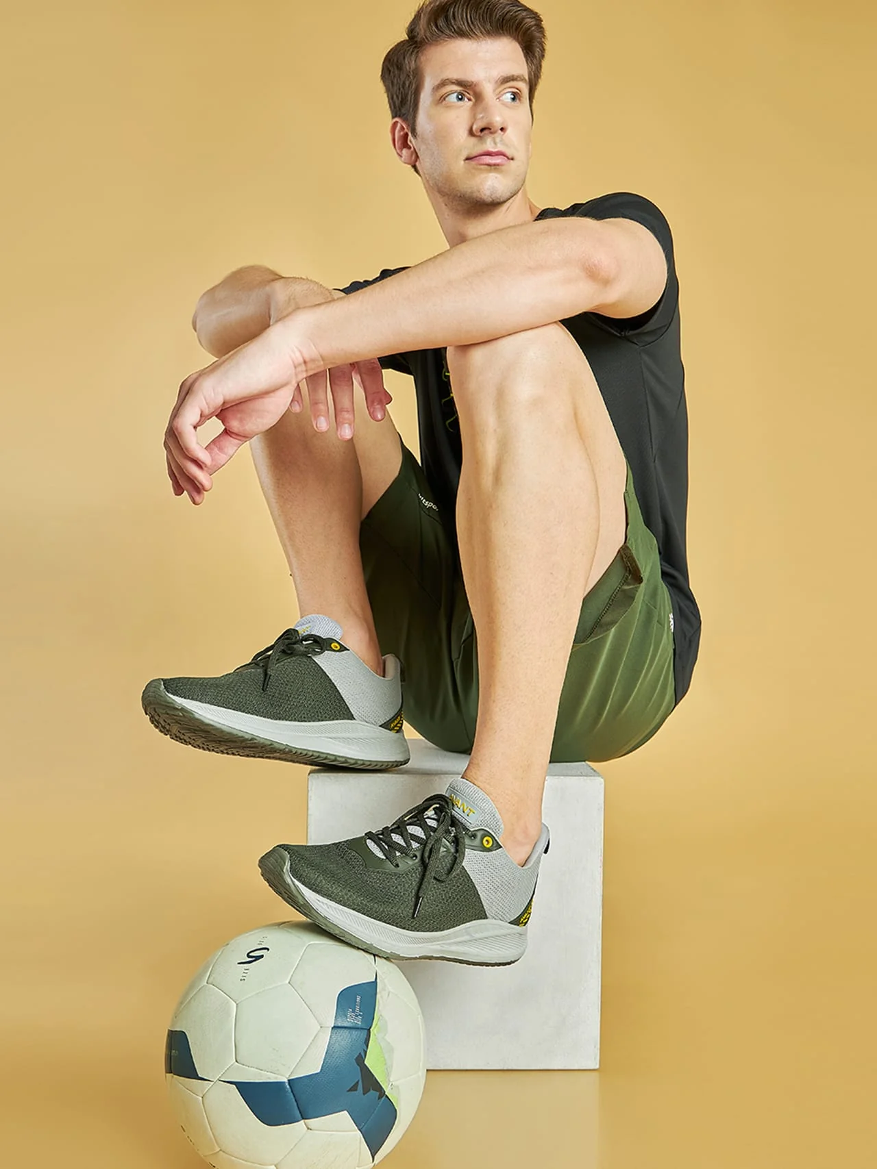 Avant Men's Racer Walking Shoes-L.Grey/Olive - Image 11