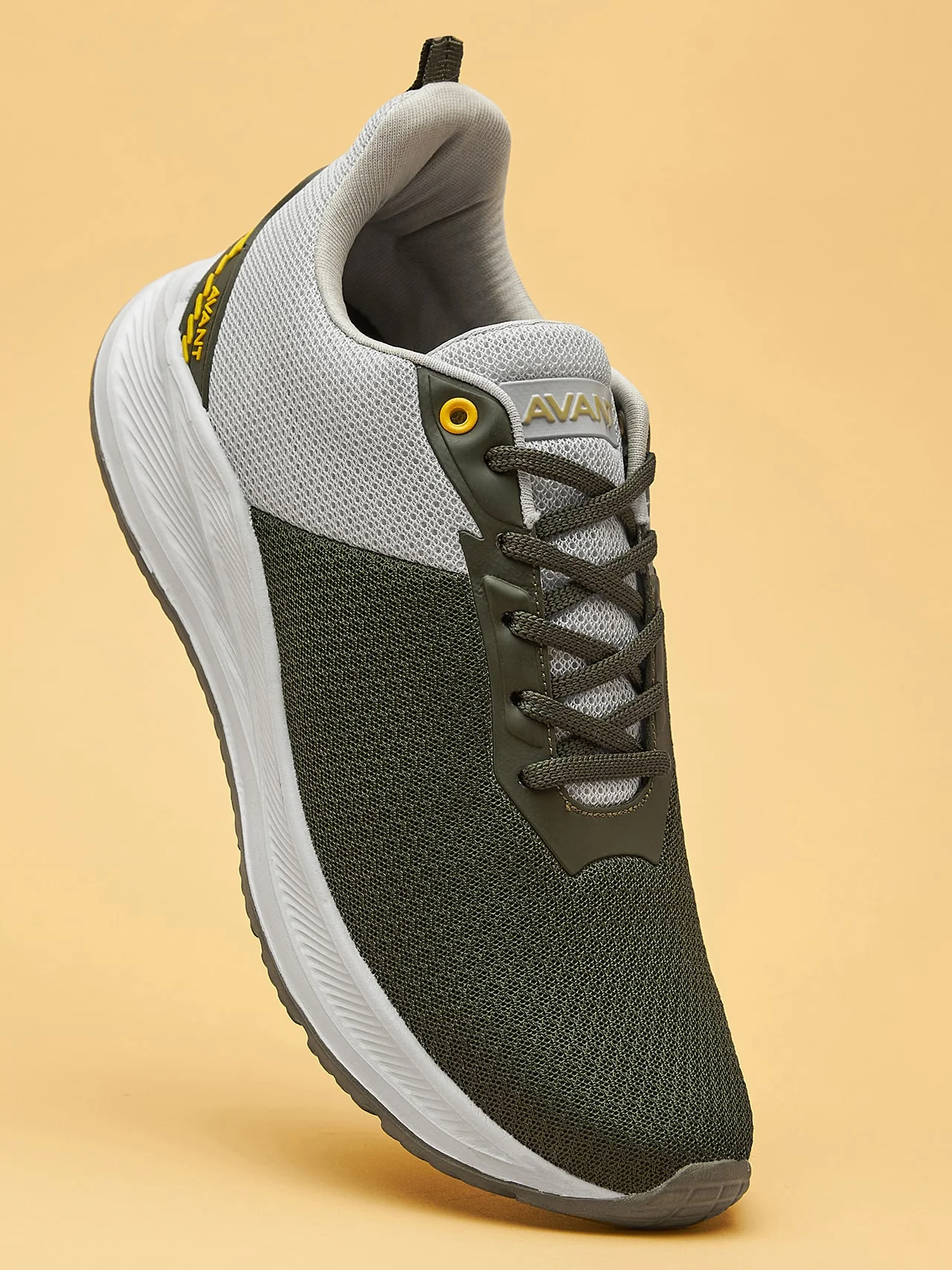 Avant Men's Racer Walking Shoes-L.Grey/Olive - Image 4