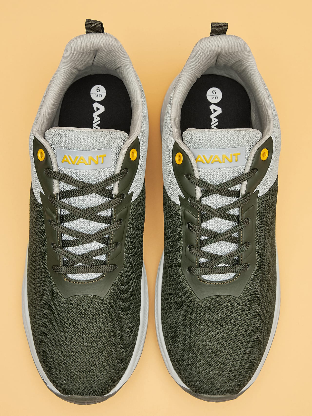 Avant Men's Racer Walking Shoes-L.Grey/Olive - Image 9