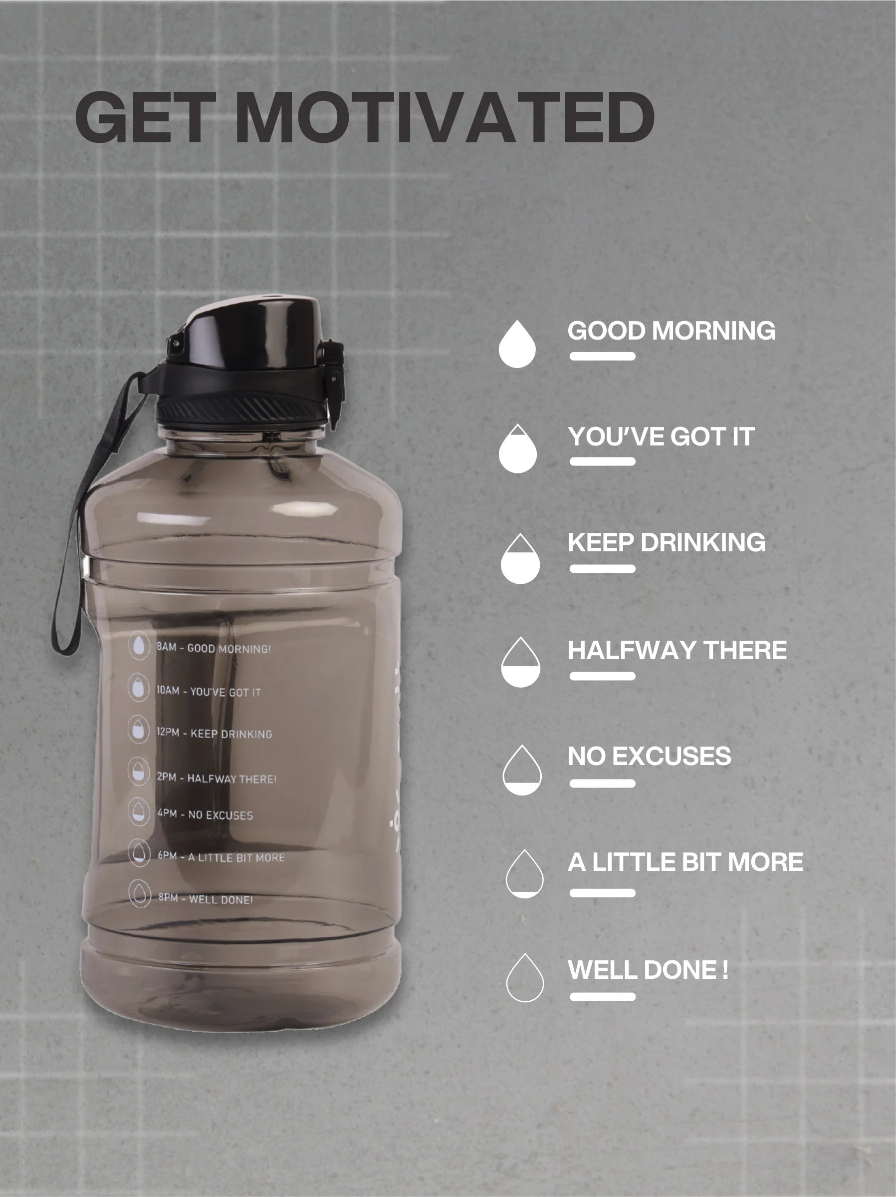 cult 2.2 Litre Water Bottle Gym Gallon Water Bottle Gym Bottles For Men & Women Big Water Bottle Sports Water Bottle Plastic Water Bottle Black - Image 2