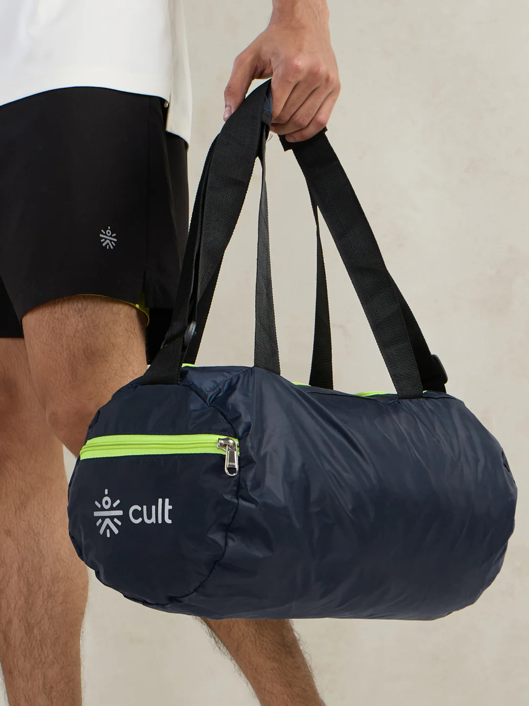 cult 20 Litre Foldable Gym/Duffle Bag for Men & Women Duffle Bag with Side Pocket & Shoulder Strap Comfortable Handle Neon