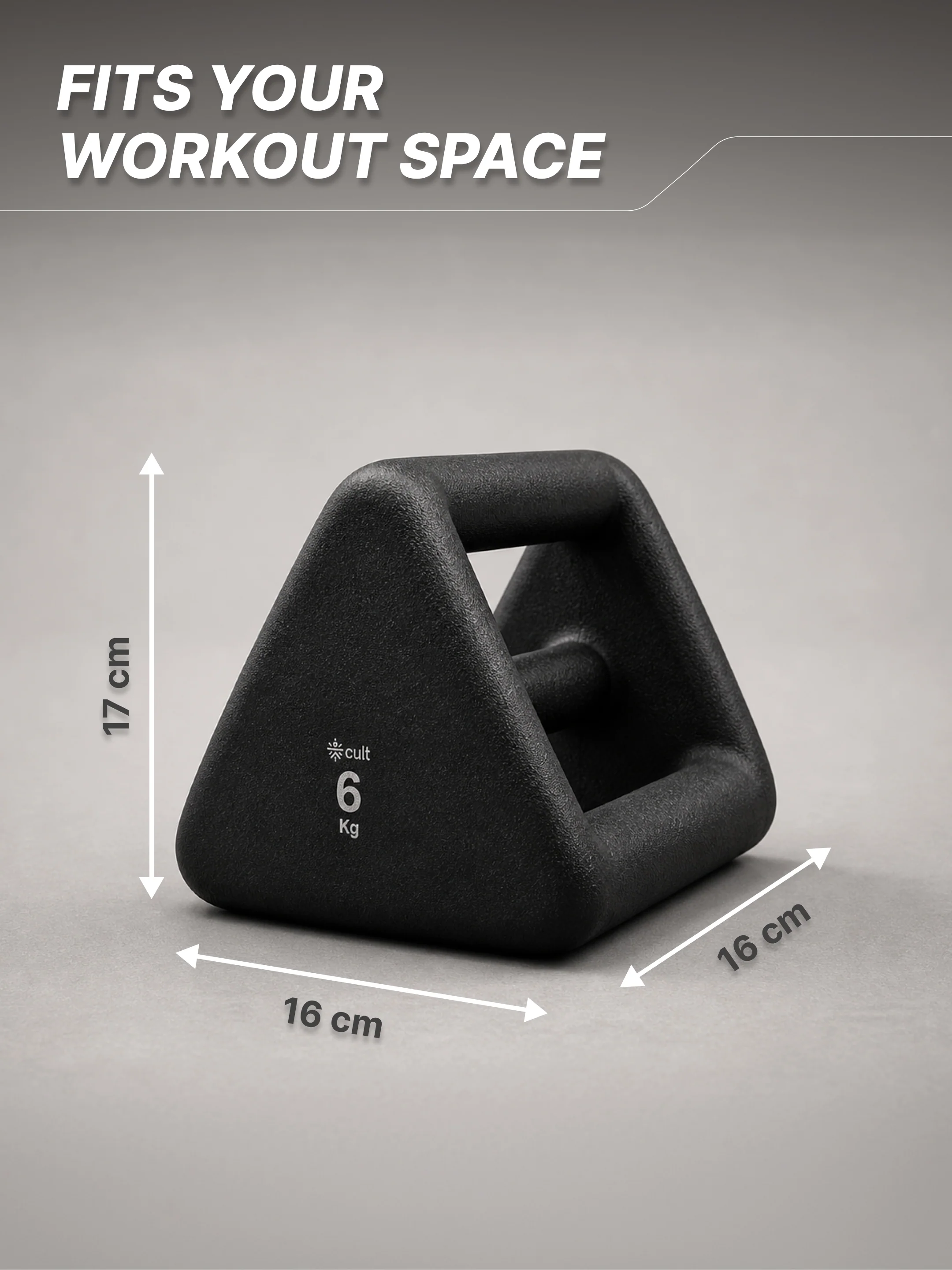 Cult 6 Kg Y-Bell 4-in-1 Dumbbell, Kettlebell, Push-Up Bar & Med Ball | Non-Slip, Rust-Resistant Neoprene Coating | Compact for Home Workout (Pack of 2) - Image 7