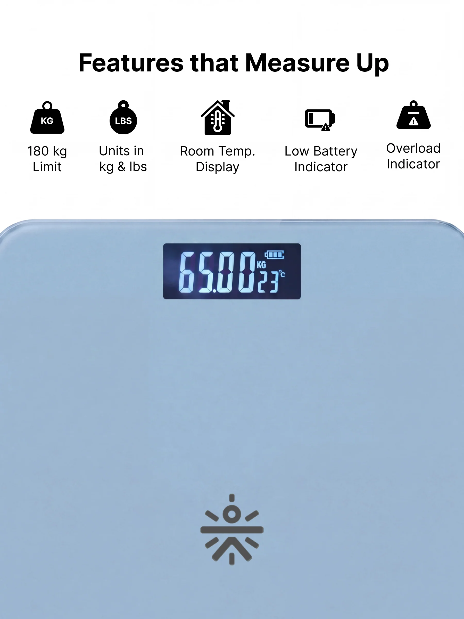 Cult Active body Weighing scale, LCD display, Weight Machine, 180 Kg, Batteries included, Tempered Glass Platform, Ideal for Home Use, Blue - Image 3