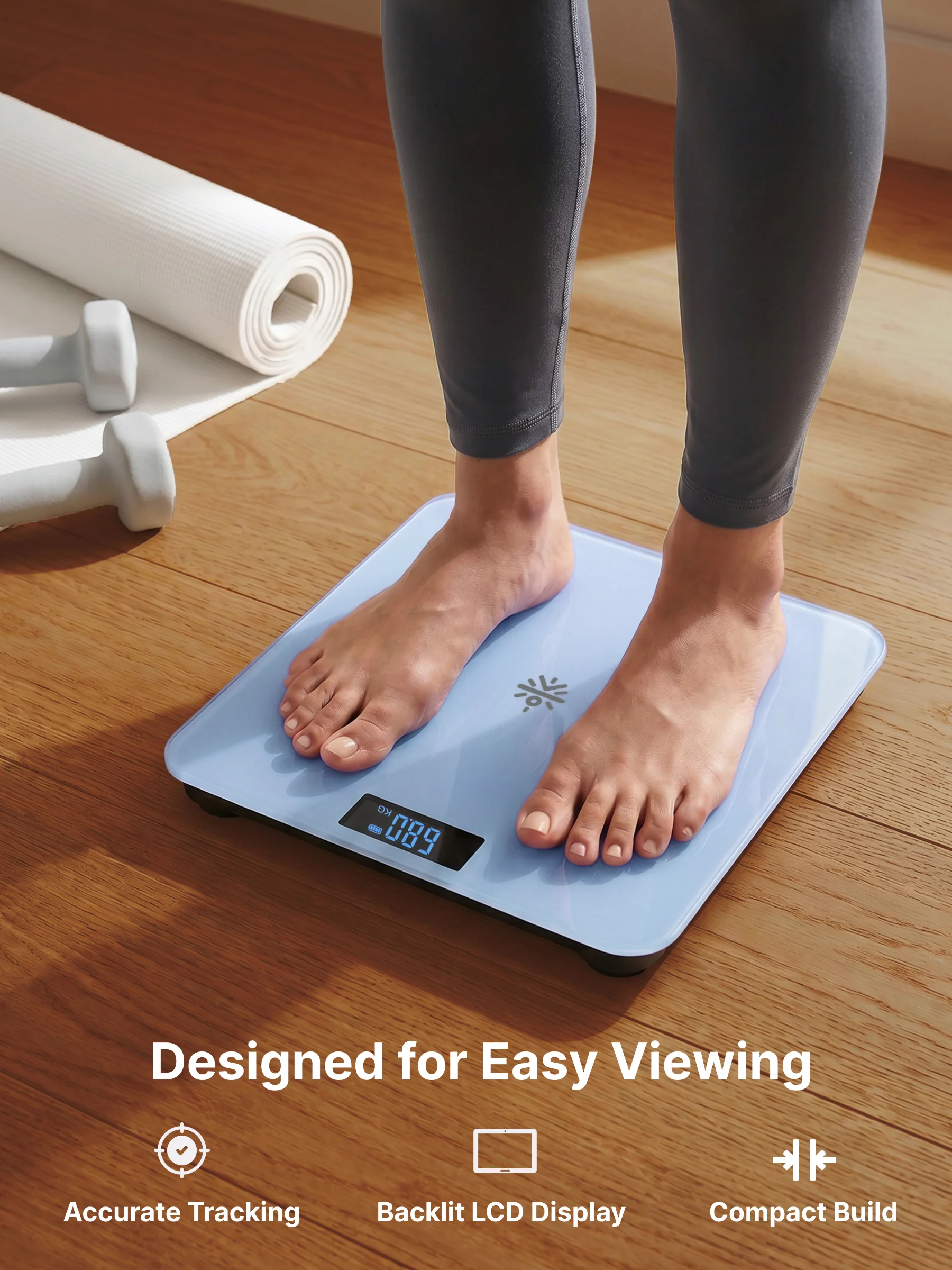 Cult Active body Weighing scale, LCD display, Weight Machine, 180 Kg, Batteries included, Tempered Glass Platform, Ideal for Home Use, Blue - Image 5