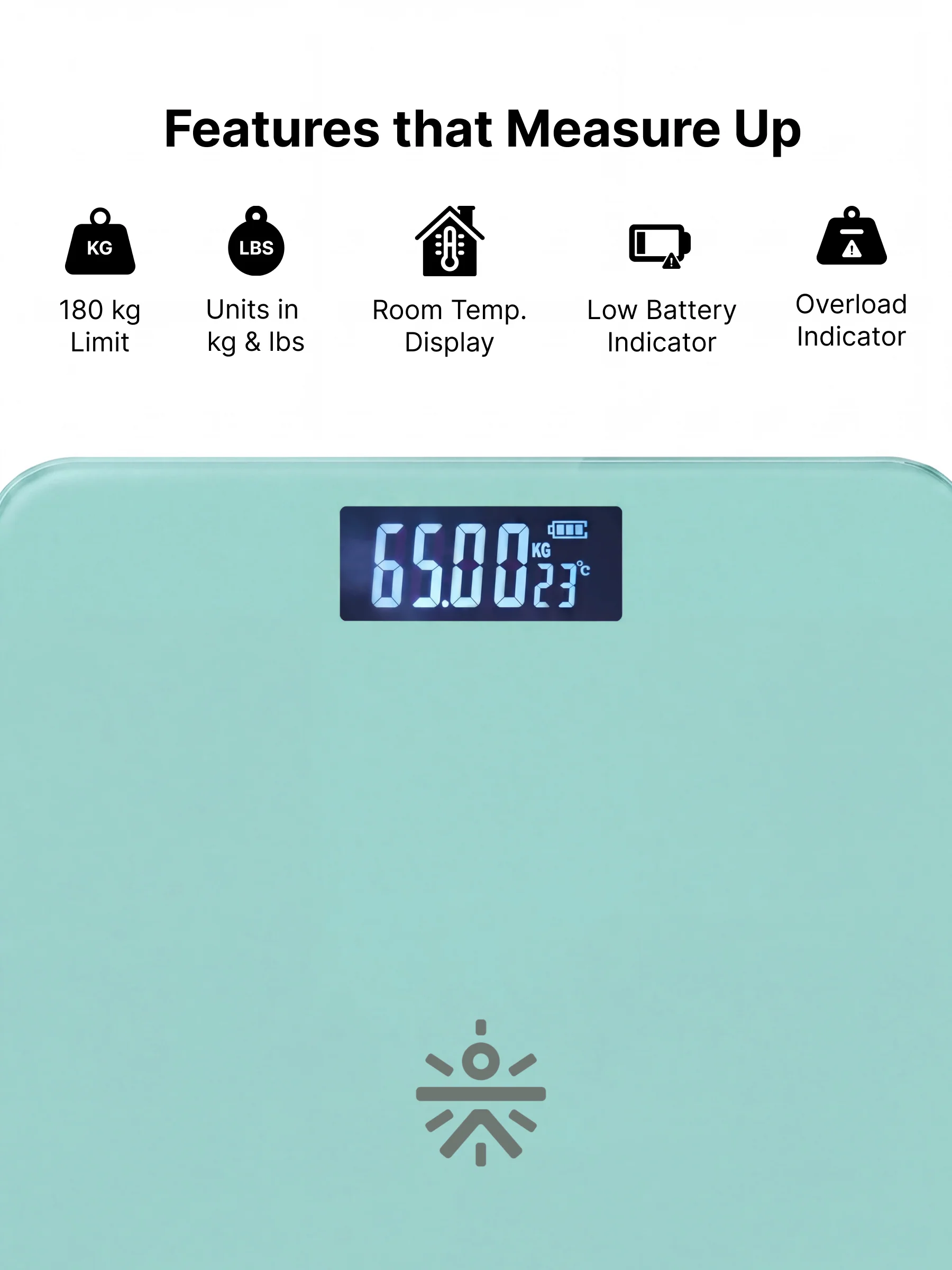 Cult Active body Weighing scale, LCD display, Weight Machine, 180 Kg, Batteries included, Tempered Glass Platform, Ideal for Home Use, Green - Image 2