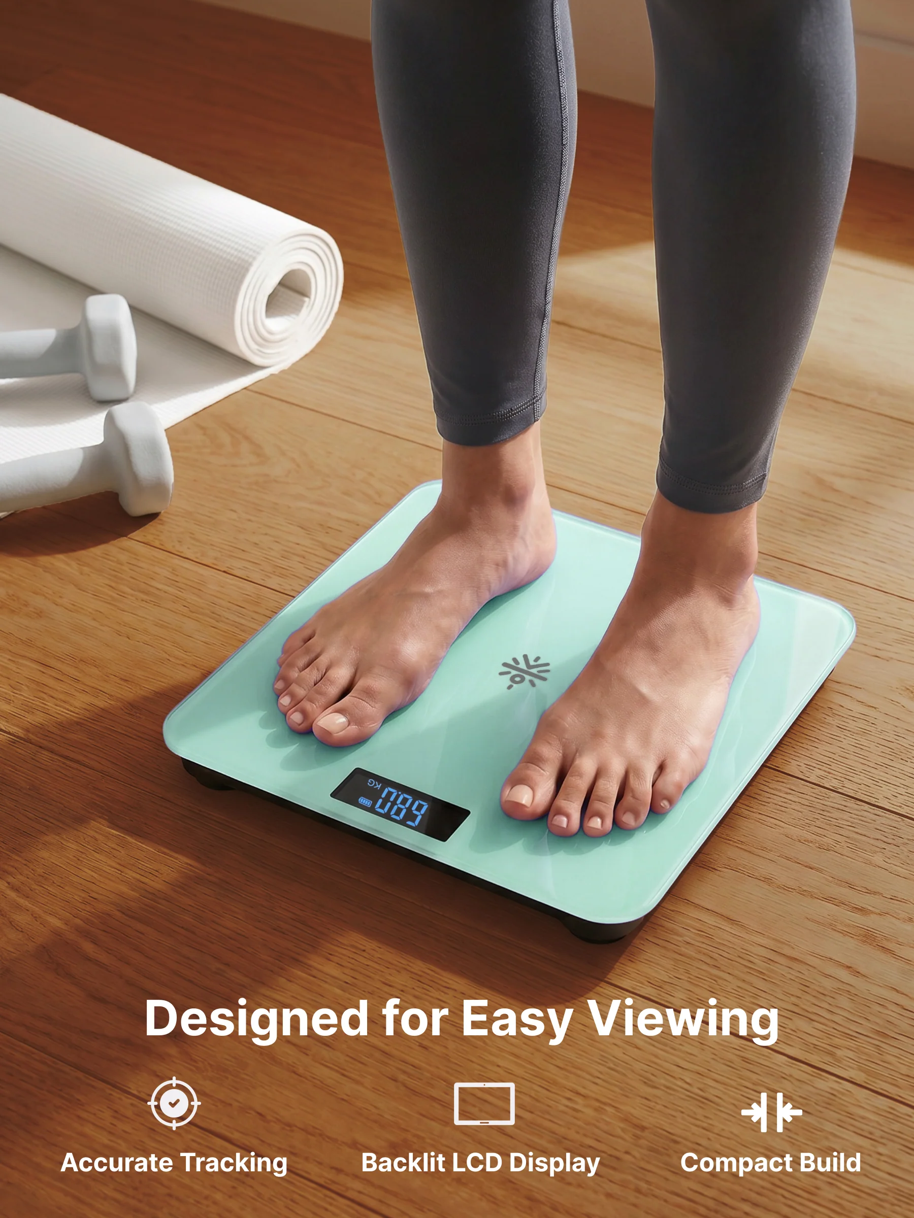 Cult Active body Weighing scale, LCD display, Weight Machine, 180 Kg, Batteries included, Tempered Glass Platform, Ideal for Home Use, Green - Image 4