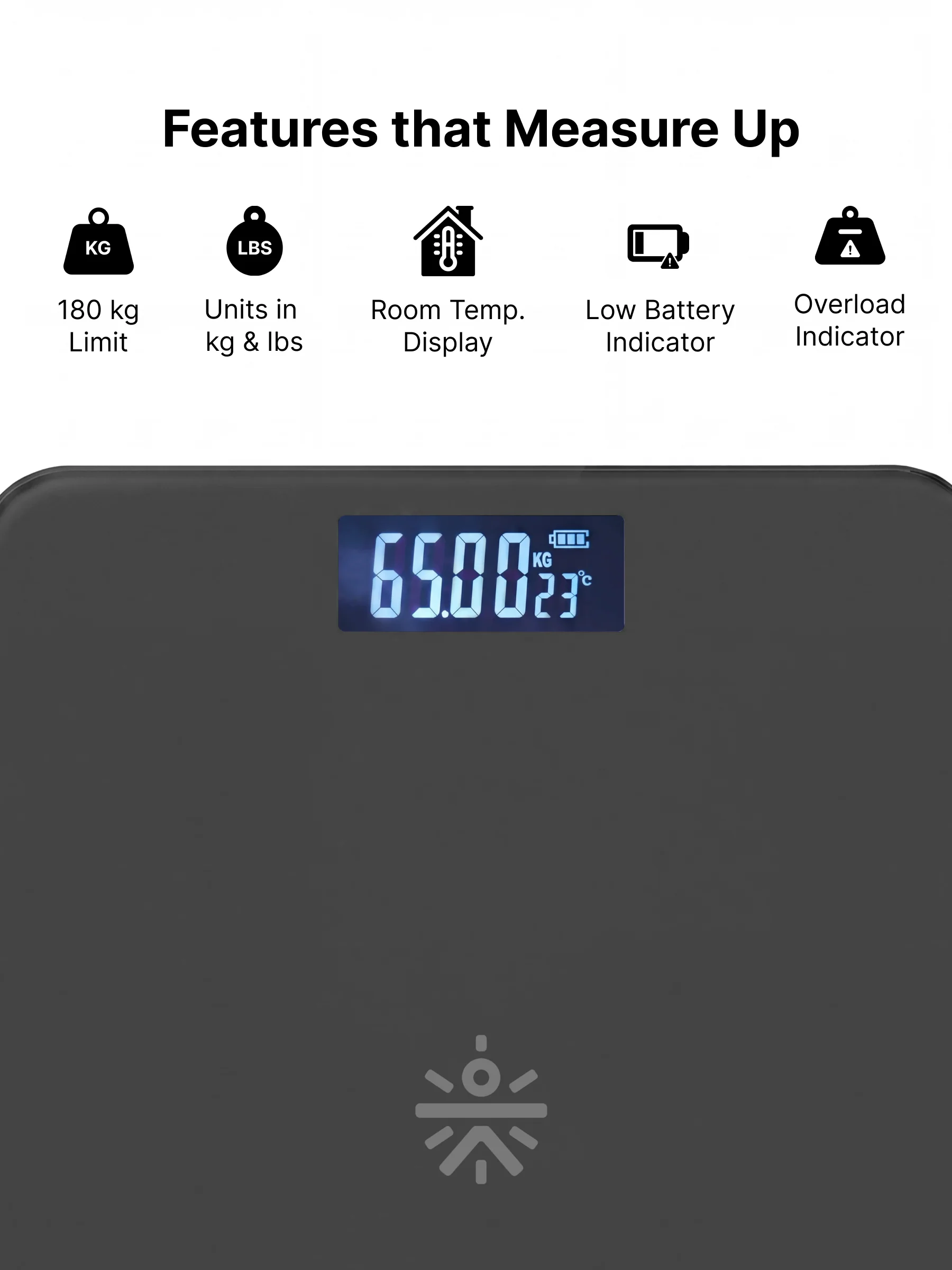 Cult Active body Weighing scale, LCD display, Weight Machine, 180 Kg, Batteries included, Tempered Glass Platform, Ideal for Home Use, Grey - Image 2