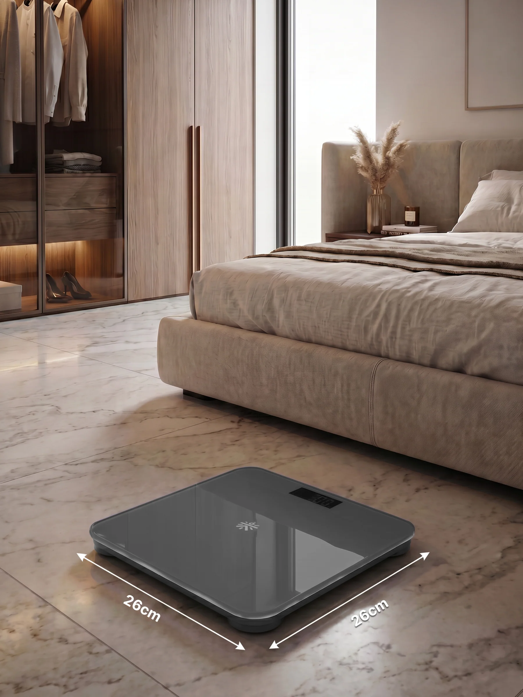 Cult Active body Weighing scale, LCD display, Weight Machine, 180 Kg, Batteries included, Tempered Glass Platform, Ideal for Home Use, Grey - Image 6