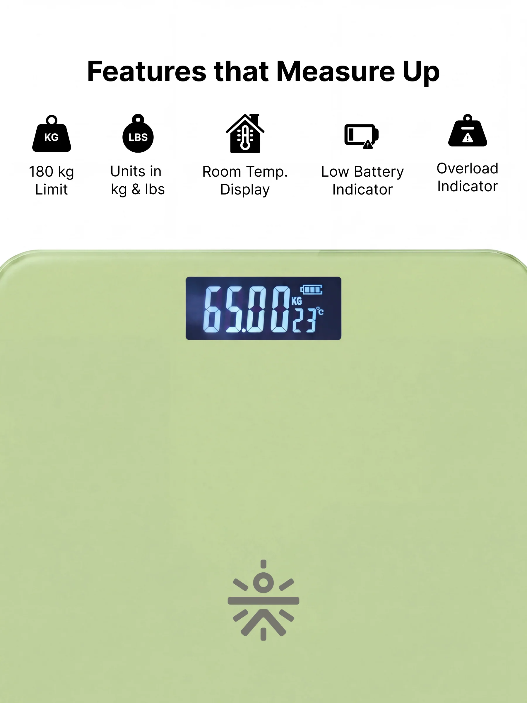 Cult Active body Weighing scale, LCD display, Weight Machine, 180 Kg, Batteries included, Tempered Glass Platform, Ideal for Home Use, Yellow - Image 2
