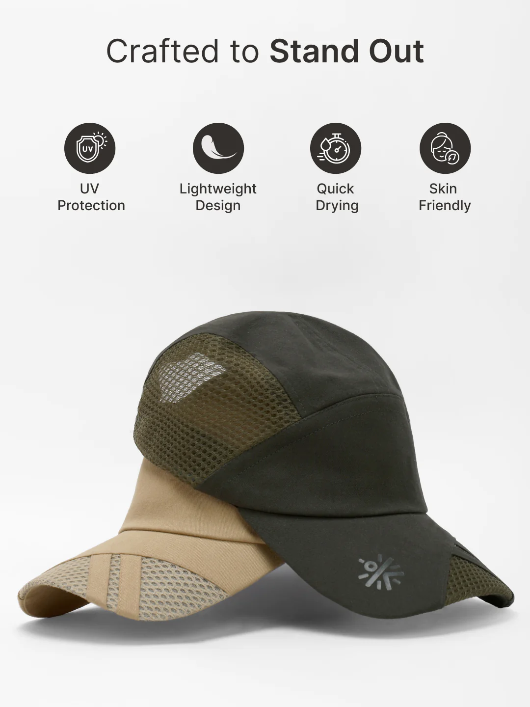 cult Cap With Mesh Beige- Unisex Adjustable Cap for Men & Women - Image 3