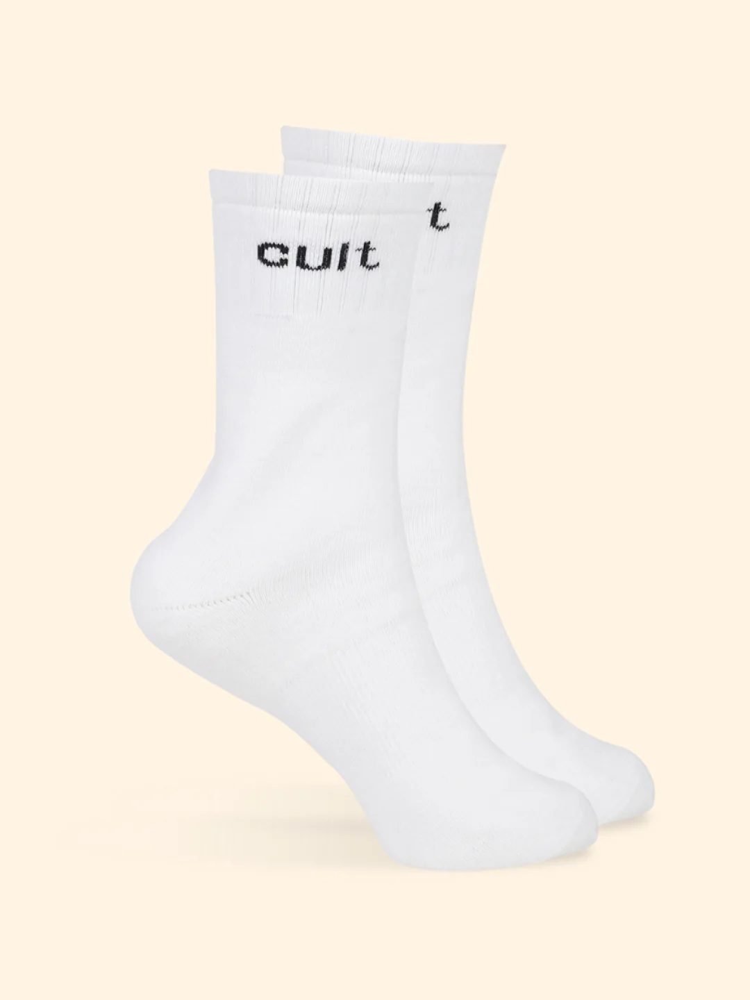 Sports Crew Length Pack of 2 White Men's Cotton Socks