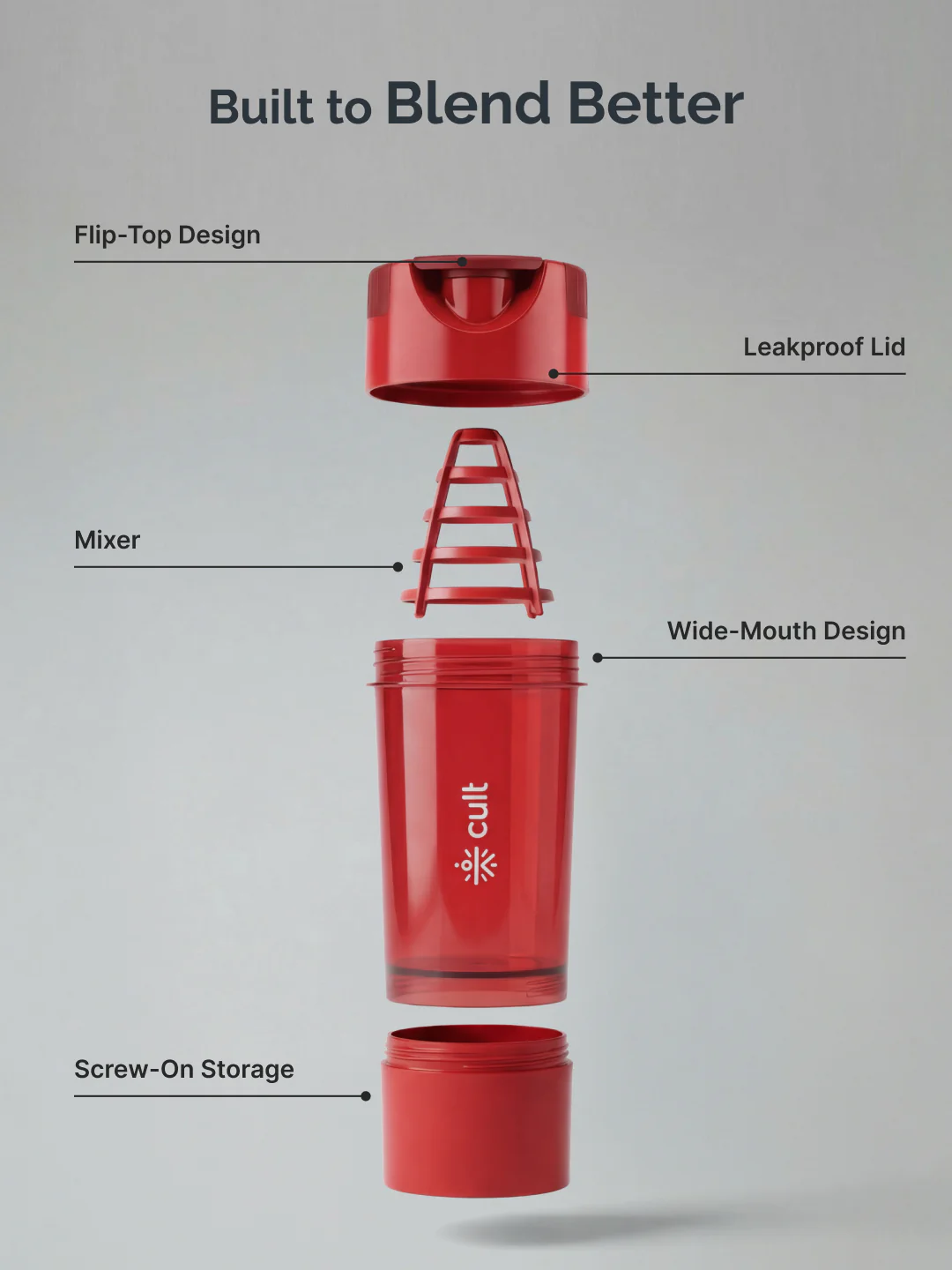 cult Cyclone Shaker 500 ML Red - Image 3
