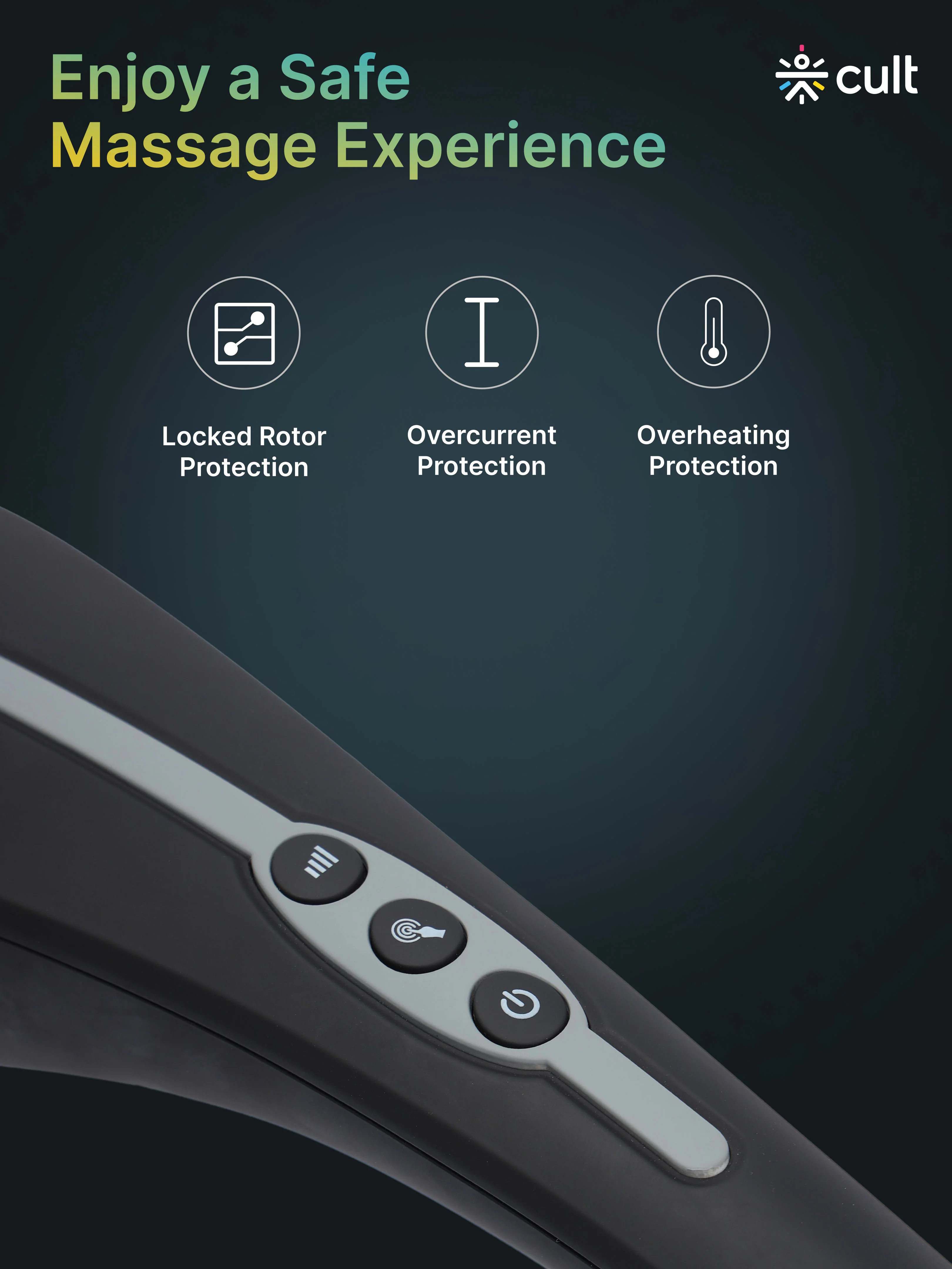 Cult Flex Plus Corded Electric Handheld Full Body Massager with 4 Interchangeable Heads, 6 modes, and 6 Adjustable Speed Settings for Pain Relief and Relaxation - Image 7