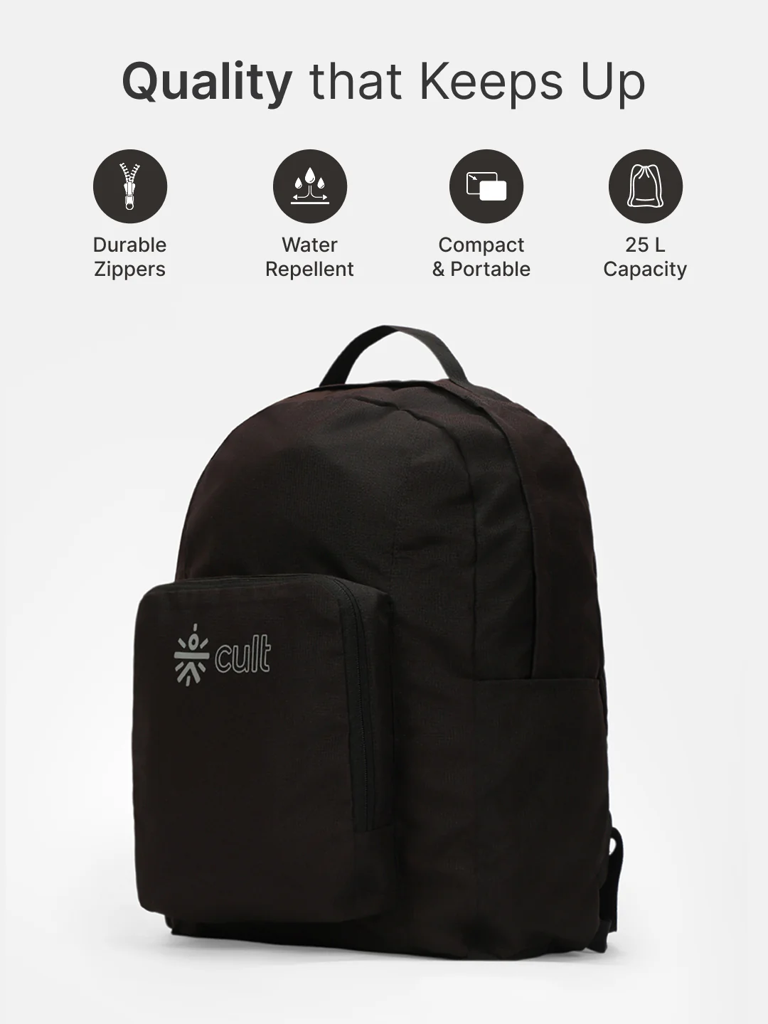 cult Foldable Backpack 25L Black - Image 3