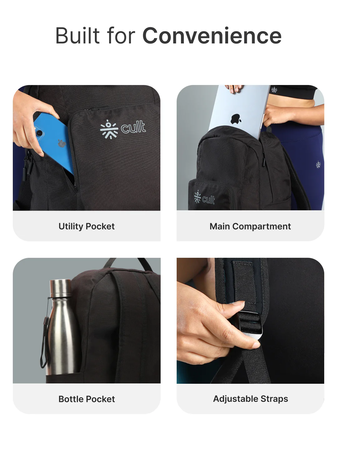 cult Foldable Backpack 25L Black - Image 4