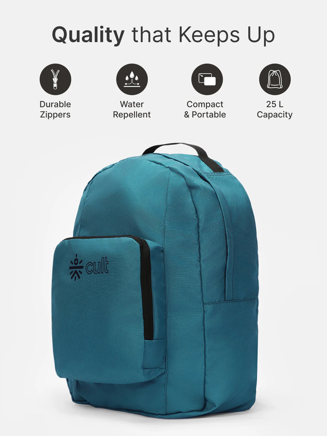 cult Foldable Backpack 25L Teal - Image 3