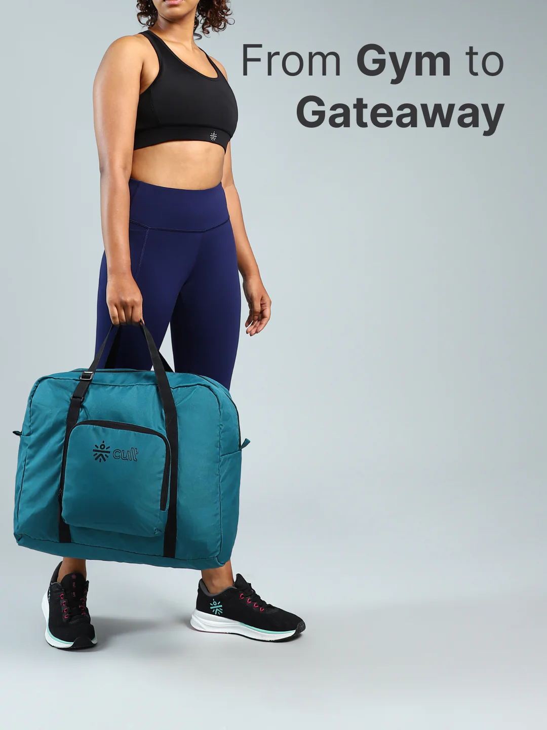 cult Foldable Duffle Bag 30L Teal - Image 2
