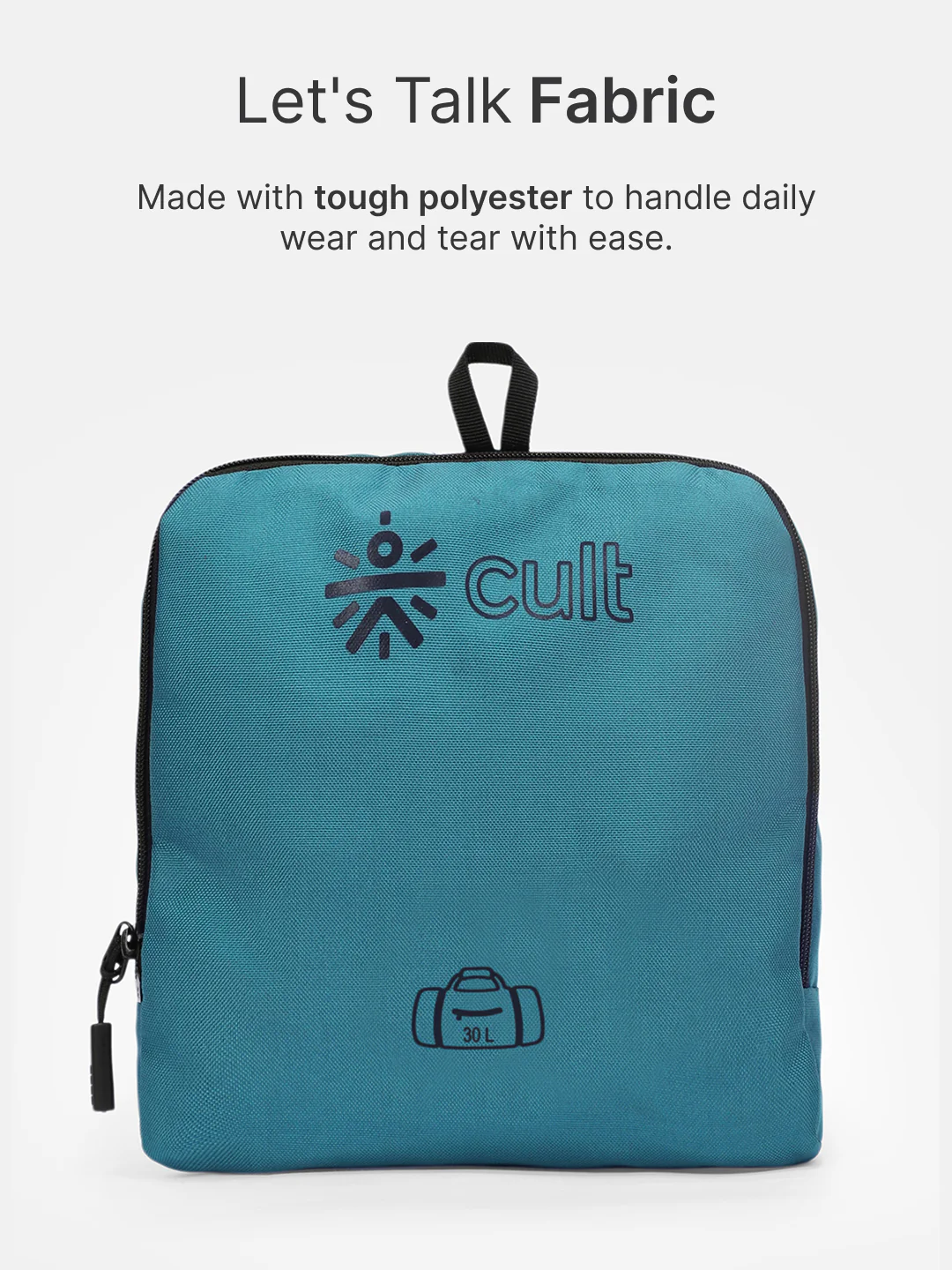 cult Foldable Duffle Bag 30L Teal - Image 5