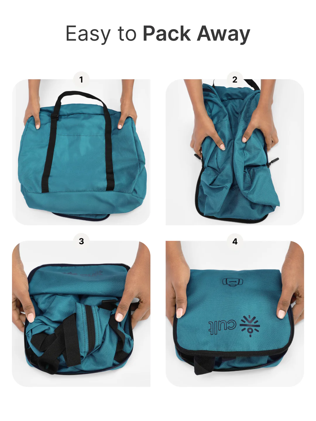 cult Foldable Duffle Bag 30L Teal - Image 6