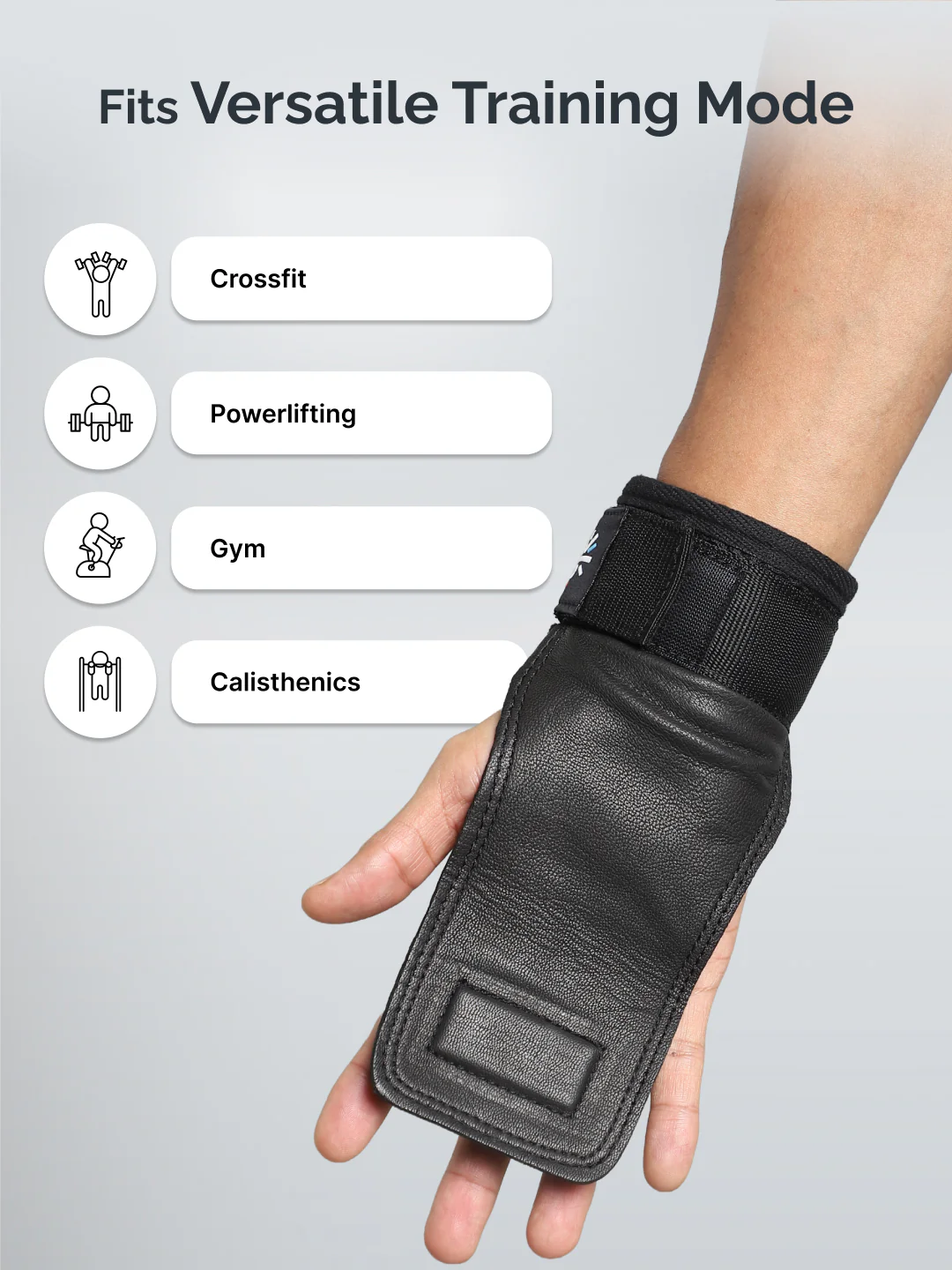 Cult Folding Open Half Finger Gym Gloves with Leather Grip Breathable Mesh, Sweat-Free Comfort for Training & Weightlifting OneSize - Image 5