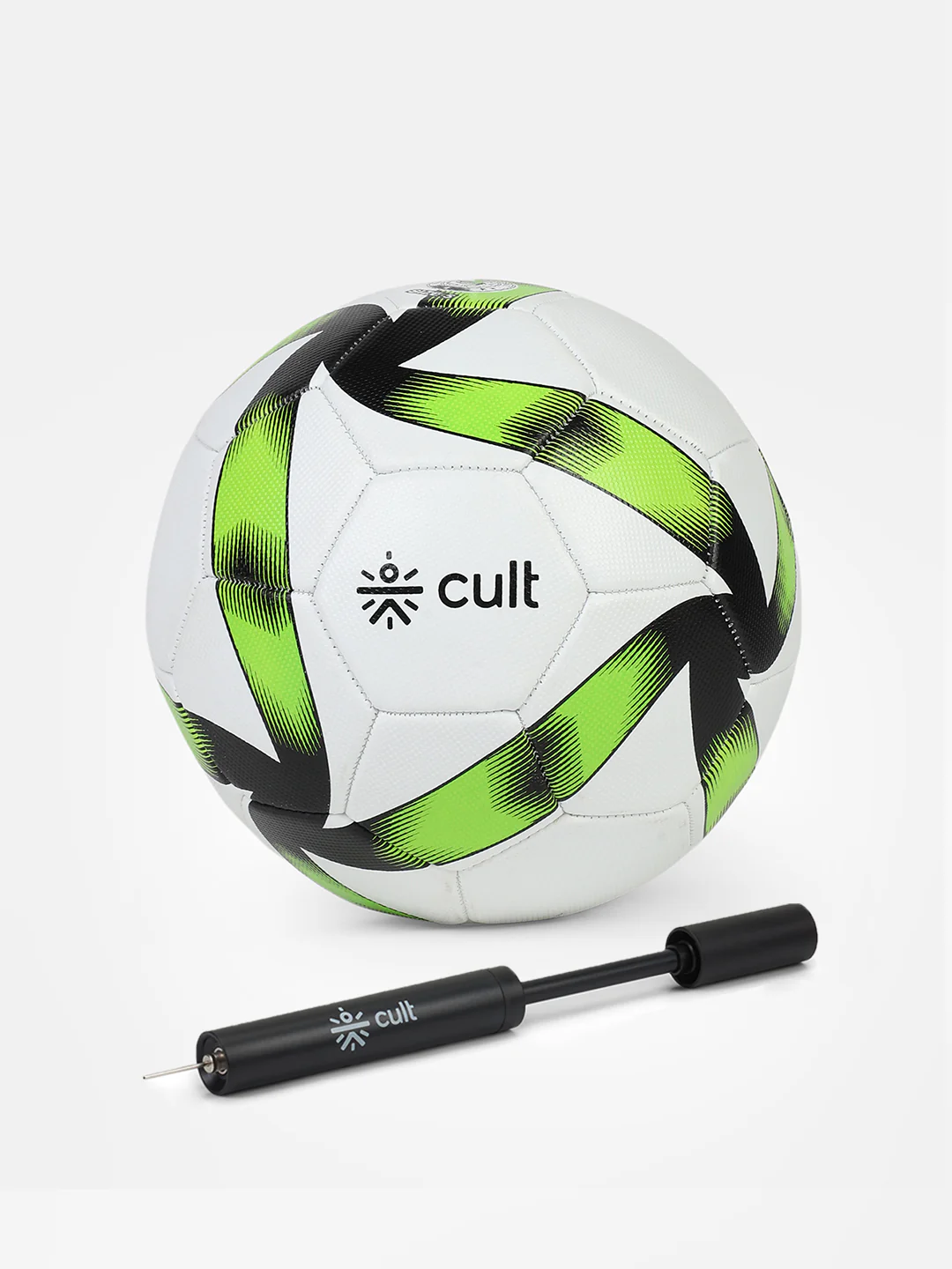 Cult Football Combo MS Xtreme Green 32P + Ball Pump