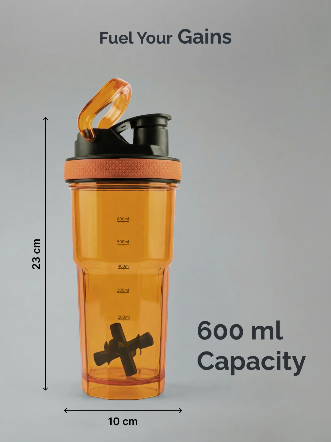CULT FrostBlend Shaker Bottle, Premium Leak-Proof Multipurpose Shaker for Workout & Daily Use (Orange 600ml) - Image 5