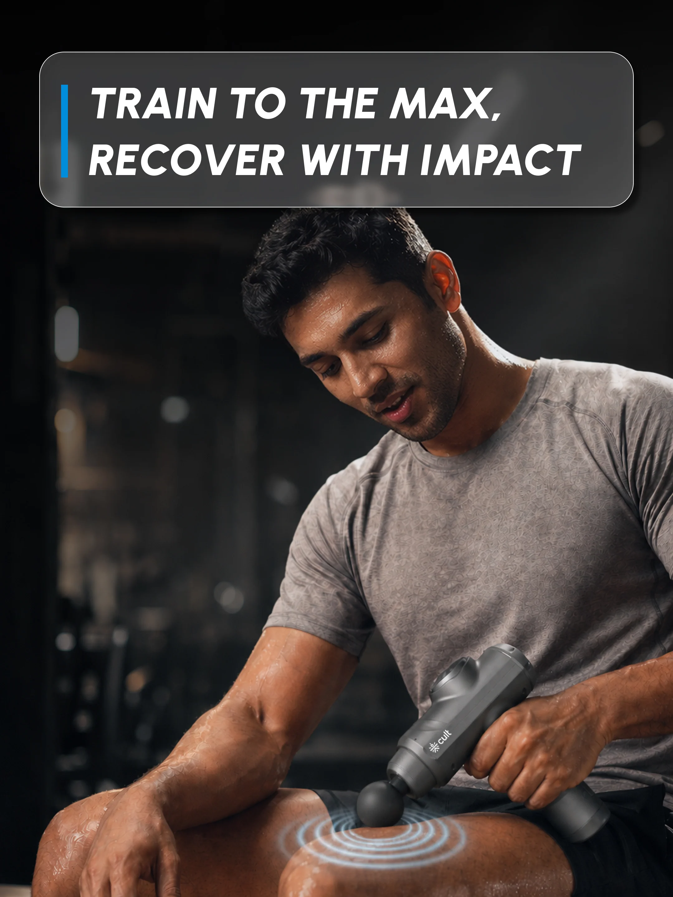 CULT Impact MAX Deep Tissue Massage Gun for Muscle Recovery & Pain Relief | 40W Copper Motor, 6 Speed Levels, 6 Massage Heads, 5-Hour Battery | Full Body Percussion Massager for Gym, Fitness & Athletes - Image 3