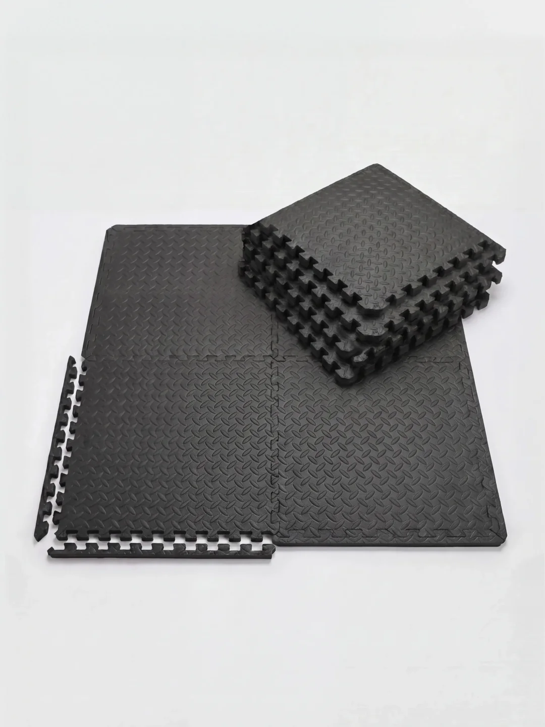 cult Interlocking Workout Mat Tiles Shock-Absorbing, Anti-Slip, Protective Gym Flooring for Home & Fitness Equipment Cushioned, Water-Resistant, Easy to Assemble Black