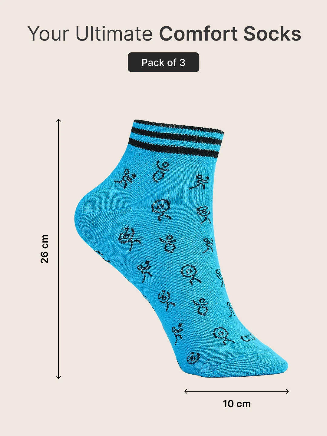 CULT Men's Ankle Length Cotton Socks Ultra Soft, Breathable & Anti-Microbial Casual & Sports Socks with Moisture-Absorbent Fabric - Image 3