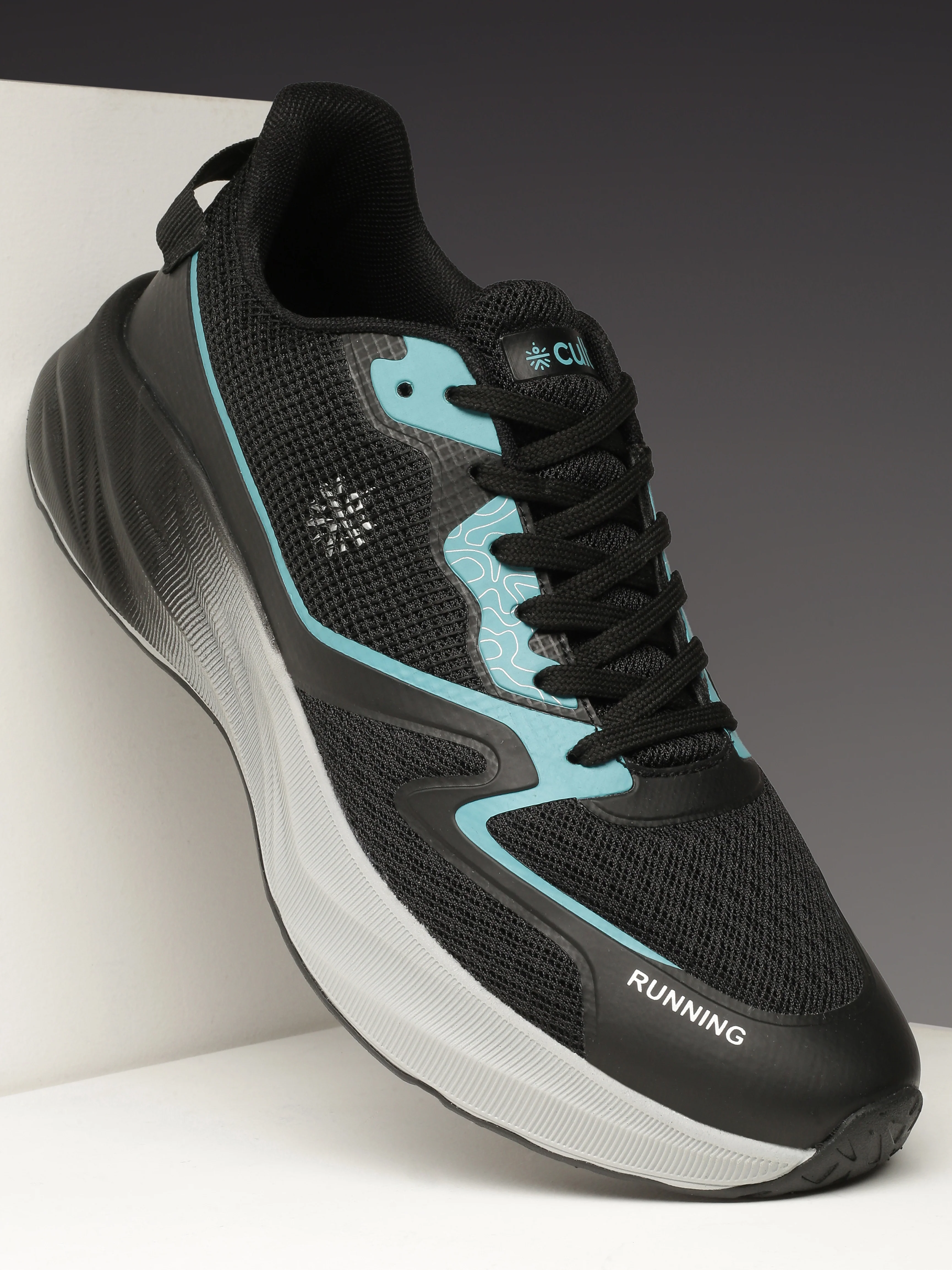 cult Men's Nitro Running Shoes - Black/Sea Green