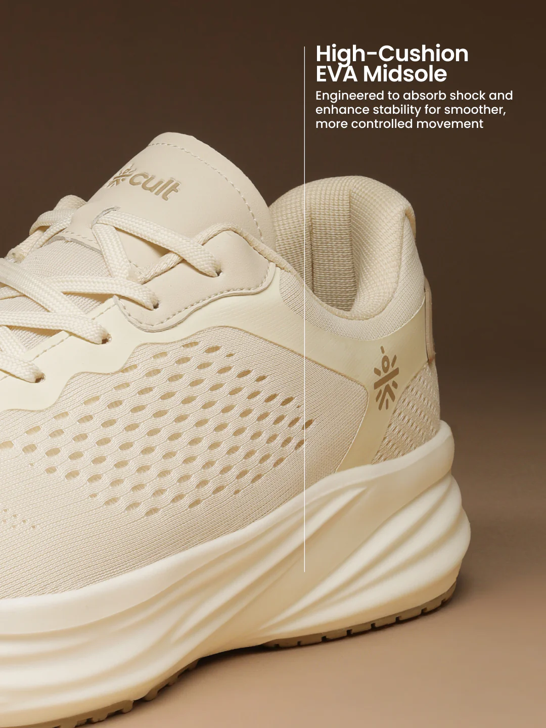 cult Men's StridePro Running Shoes - Beige - Image 6