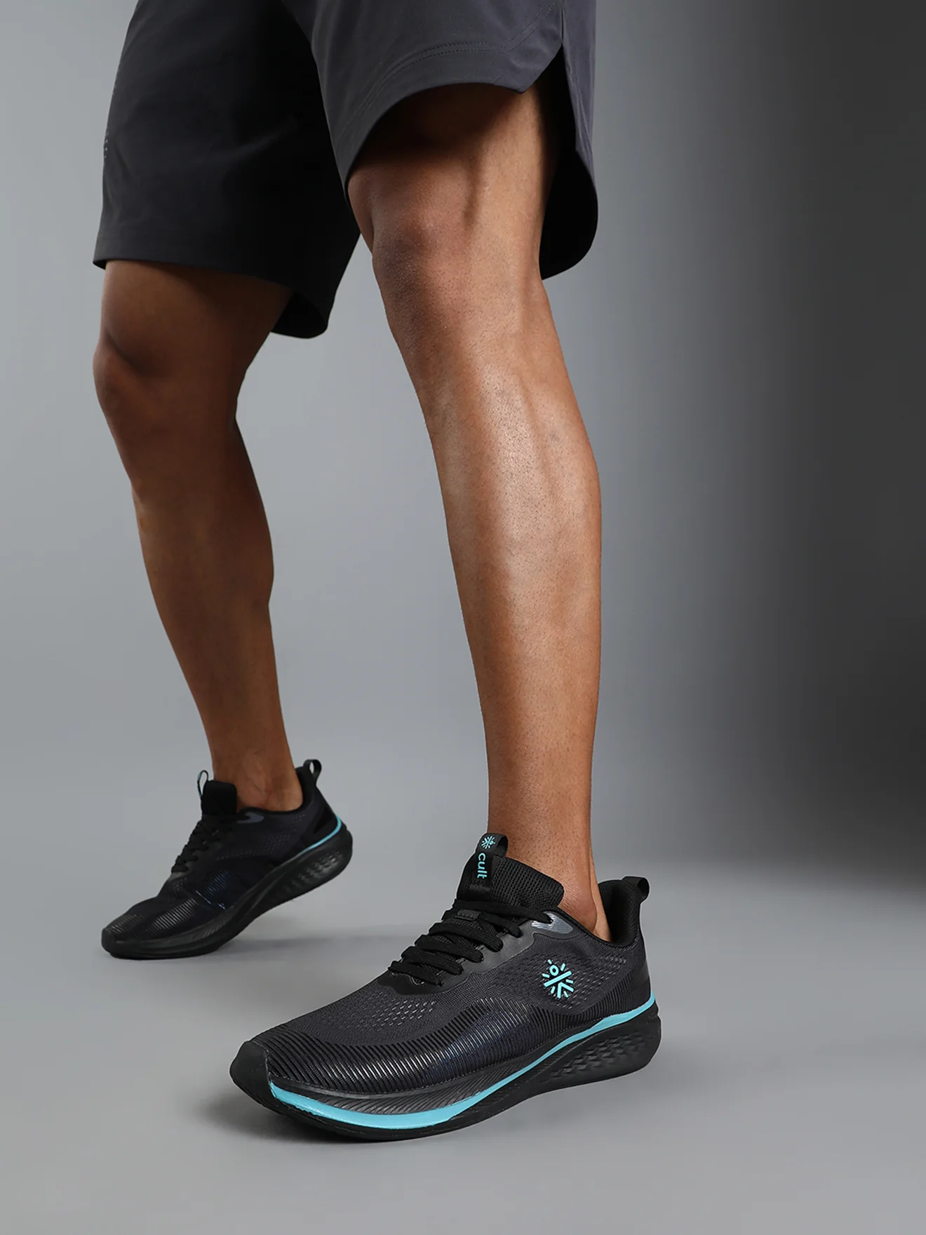 cult Men's Typhon Running Shoes - Black/Turquoise - Image 8
