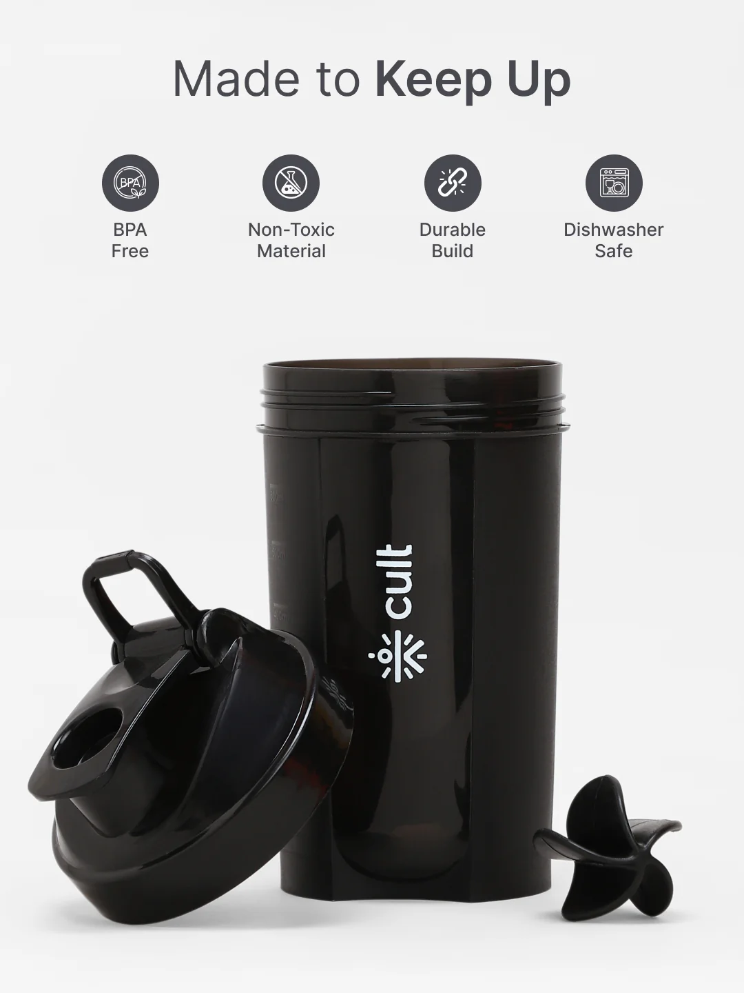cult Mini Shaker 600ML Unisex Black - Image 3