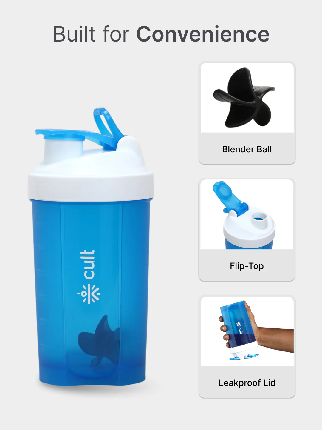 cult Mini Shaker 600ML Unisex Blue - Image 4