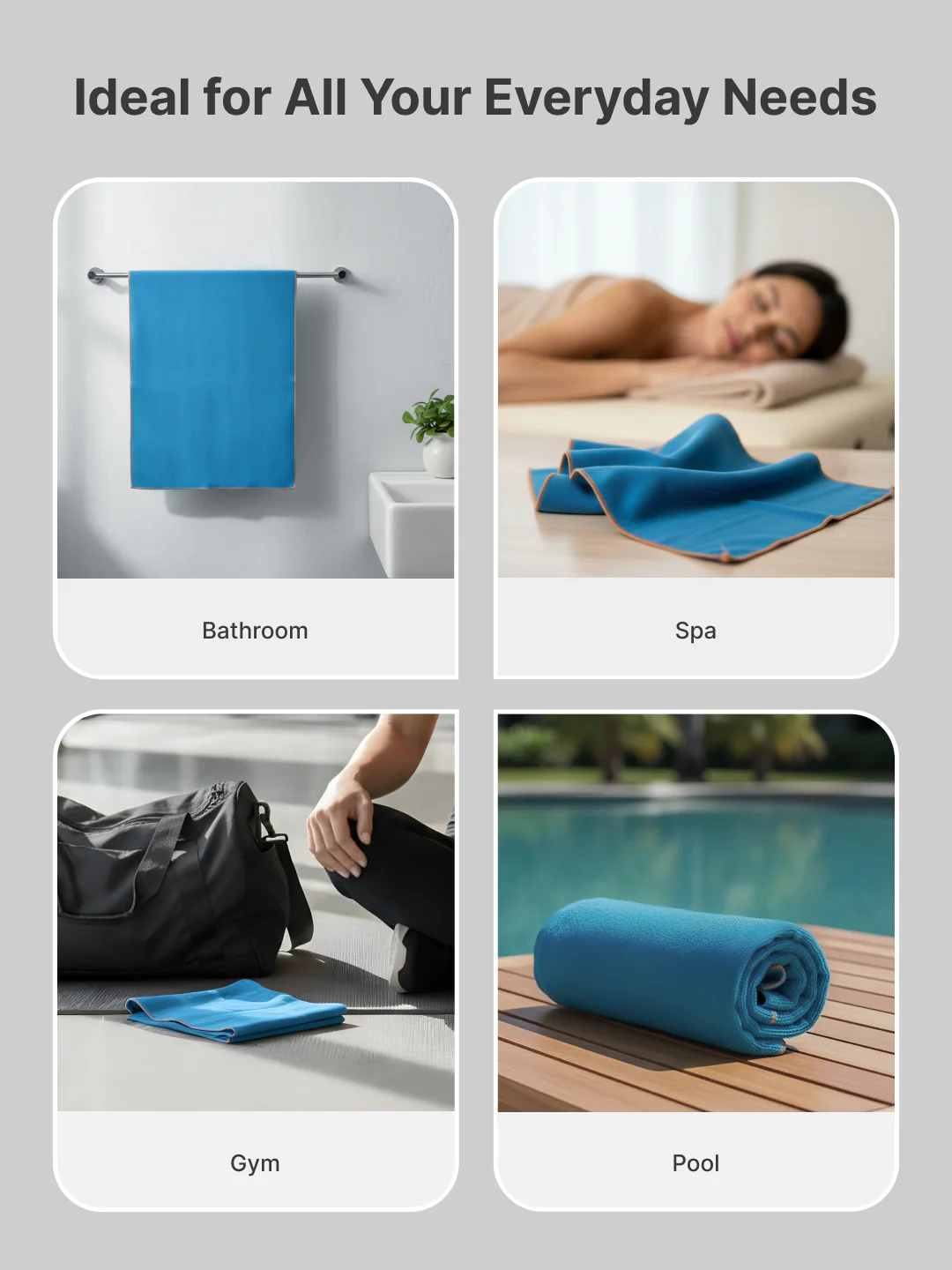 cult Microfiber Gym Towel for Men & Women with Elastic Loop - Large - Image 6