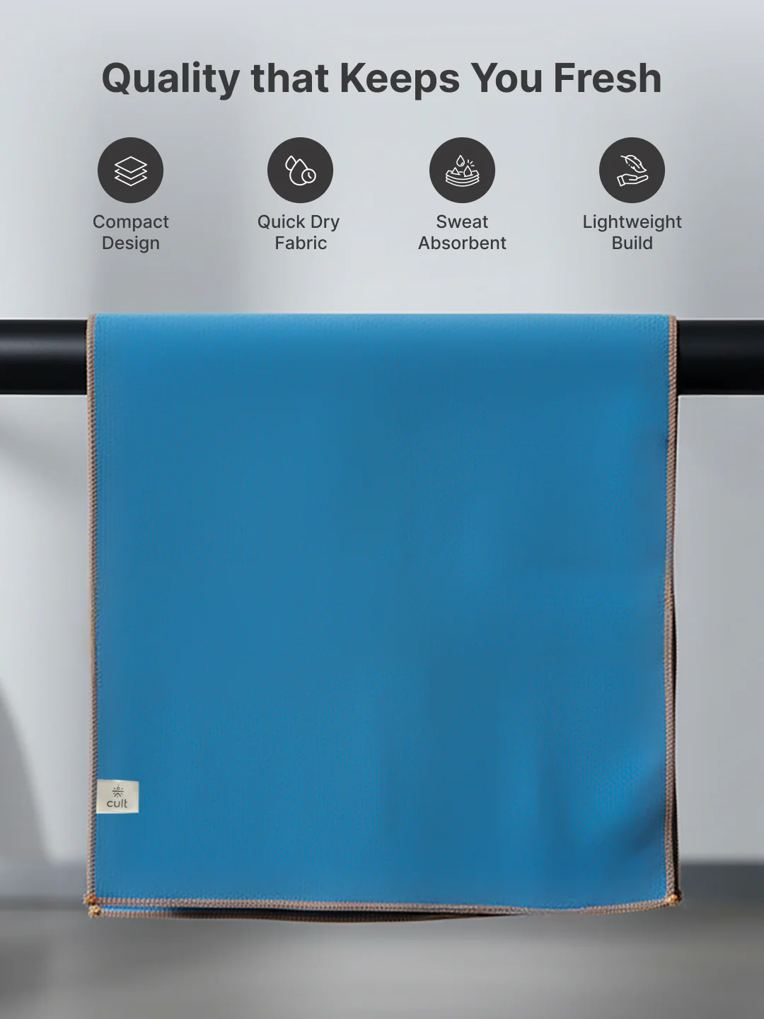cult Microfiber Gym Towel for Men & Women with Elastic Loop - Medium - Image 3