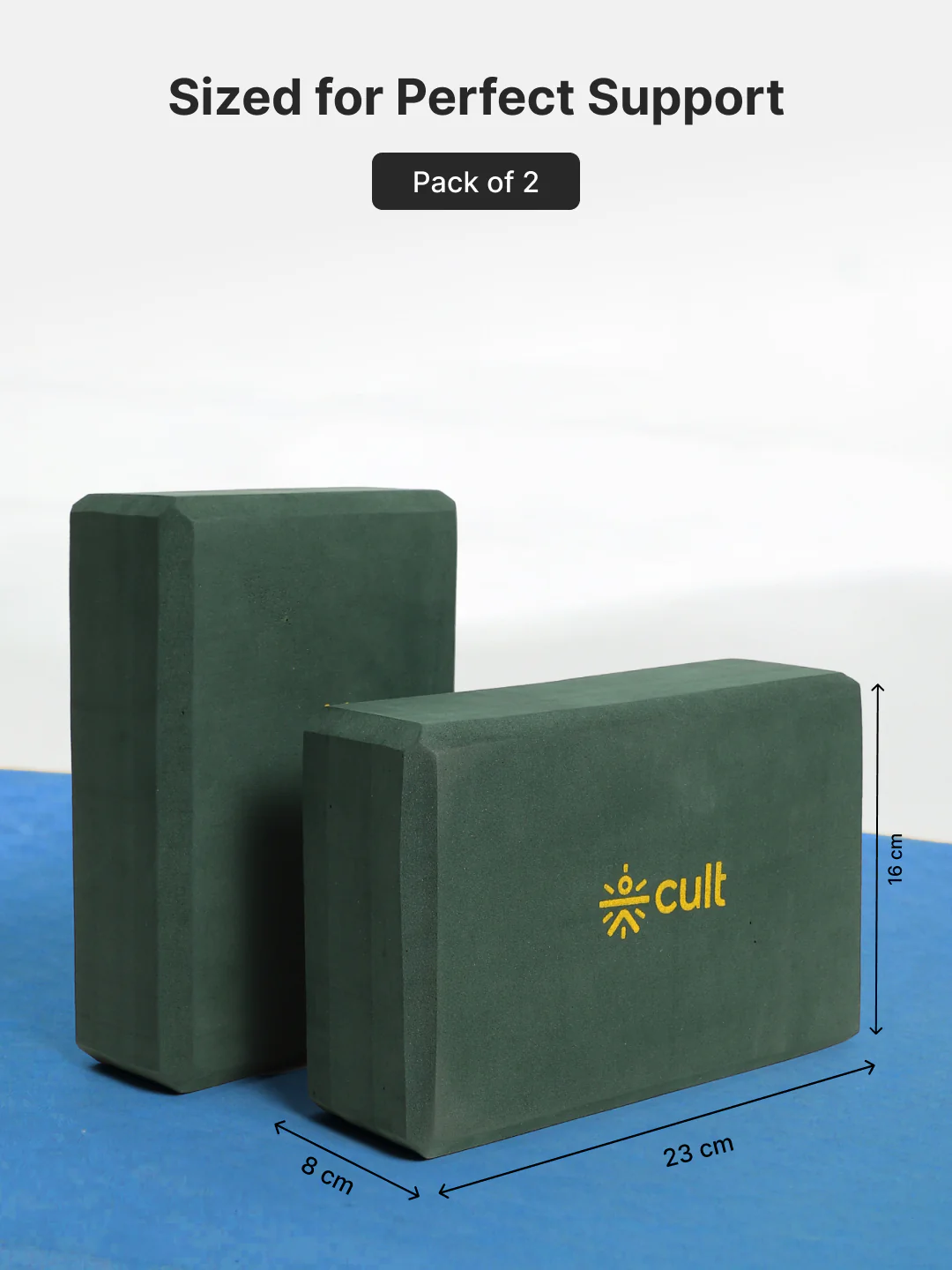 cult Mindful Movement Yoga Kit -Yoga Wheel Green,,Yoga Block Green Pair of 2 & Yoga Knee Pad Green - Image 6