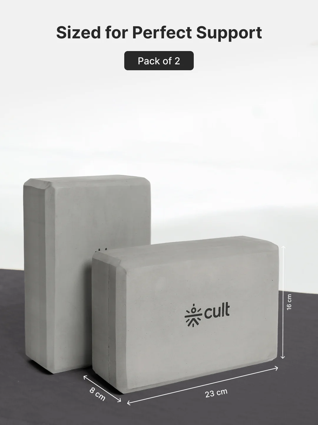 cult Mindful Movement Yoga Kit - Yoga Wheel Grey,Yoga Block Grey Pair of 2 & Yoga Knee Pad Grey - Image 7