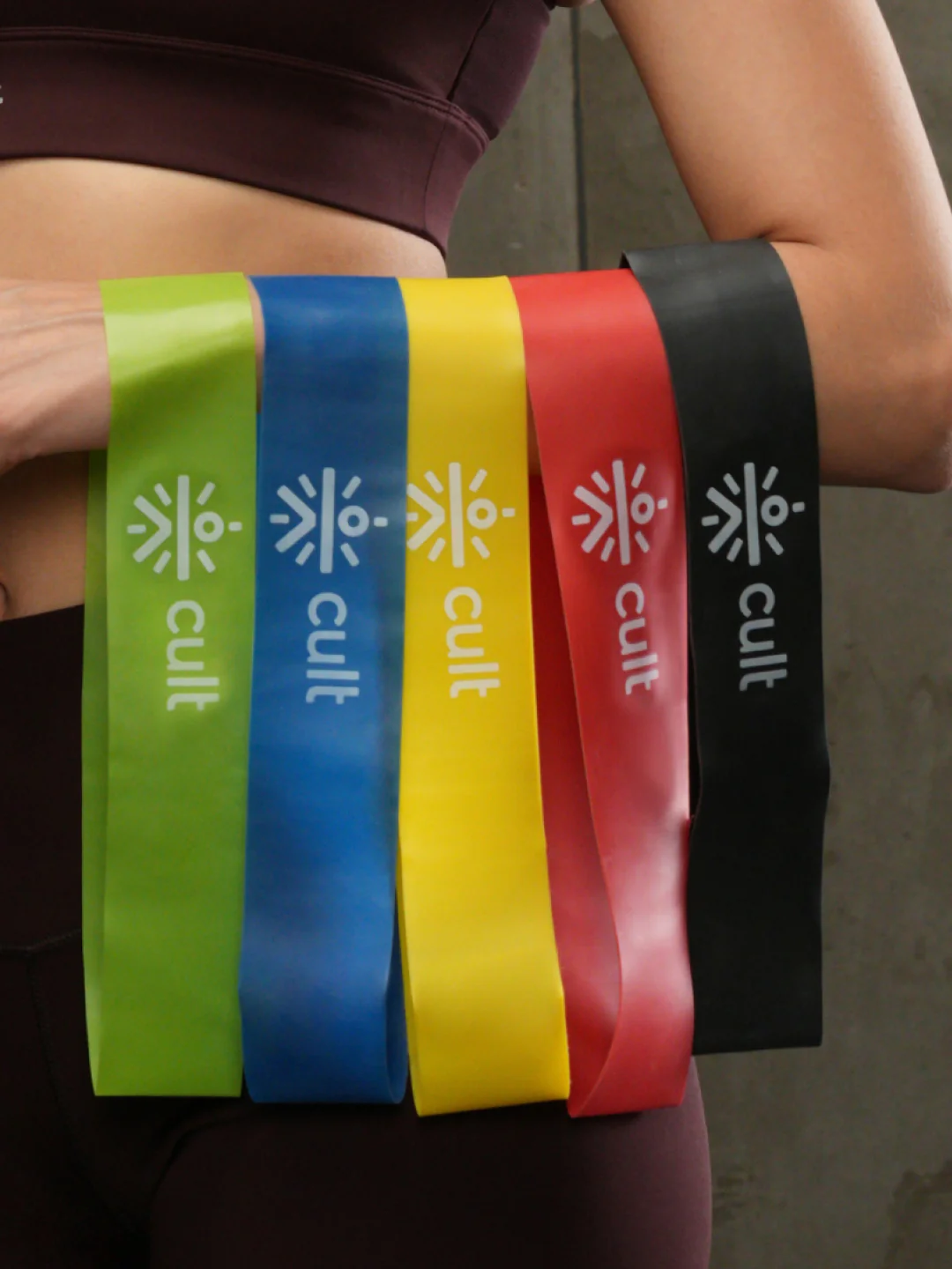 cult Mini Loop Band Toning Exercise Band for Gym Booty Belt for Fitness Pack of 5 (2-20kg Resistance)