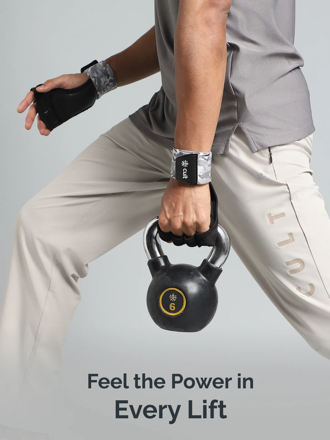 Cult Open Half Finger Gym Gloves with Leather Grip Breathable Mesh, Sweat-Free Comfort for Training & Weightlifting - Image 2
