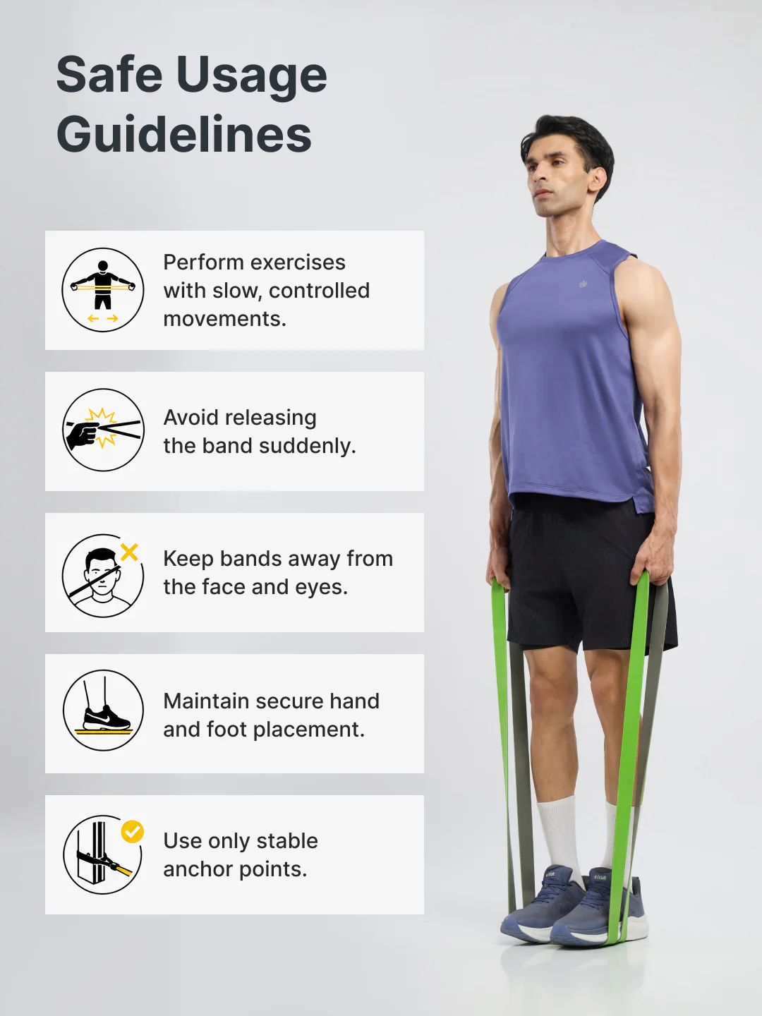 cult Resistance Band(20-55kgs Resistance) for Men & Women Green Grey - Image 7