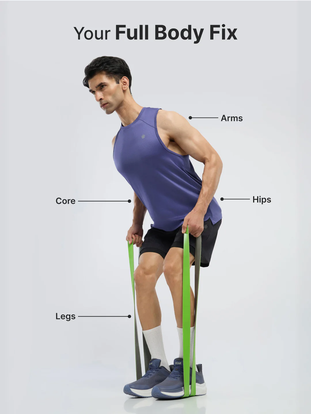 cult Resistance Band(20-55kgs Resistance) for Men & Women Green Grey - Image 6