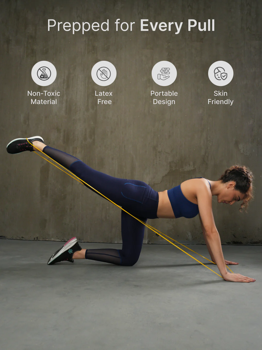 cult Resistance Band for Stretching, Pull Ups, Home Exercise Gym Workout Stretch for Men & Women Yellow 3-7kg Resistances - Image 3