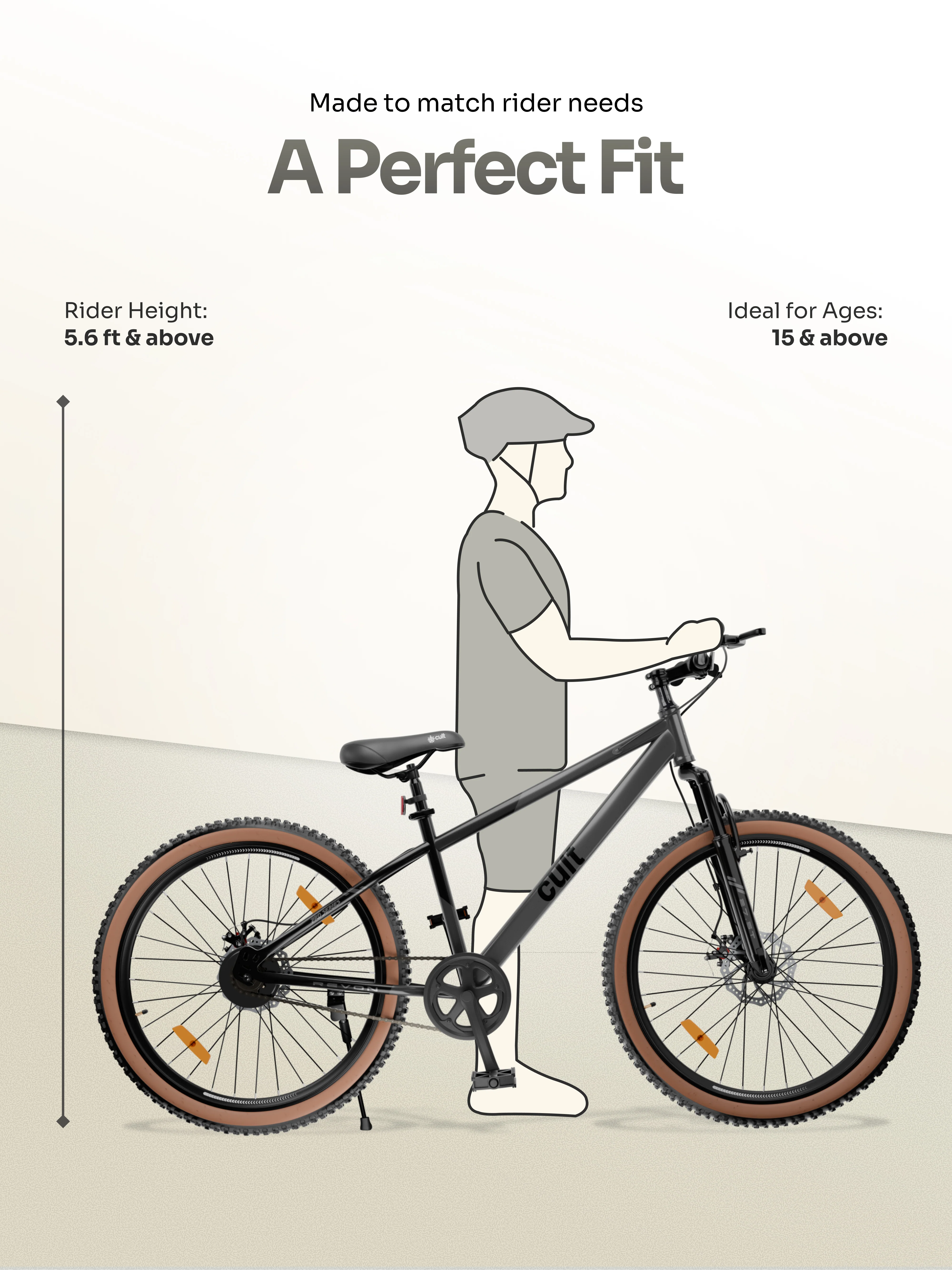 Cult Revon 27.5T Steel Mountain Bike with Dual Disc Brake and Front Suspension, Black-Grey - Image 7