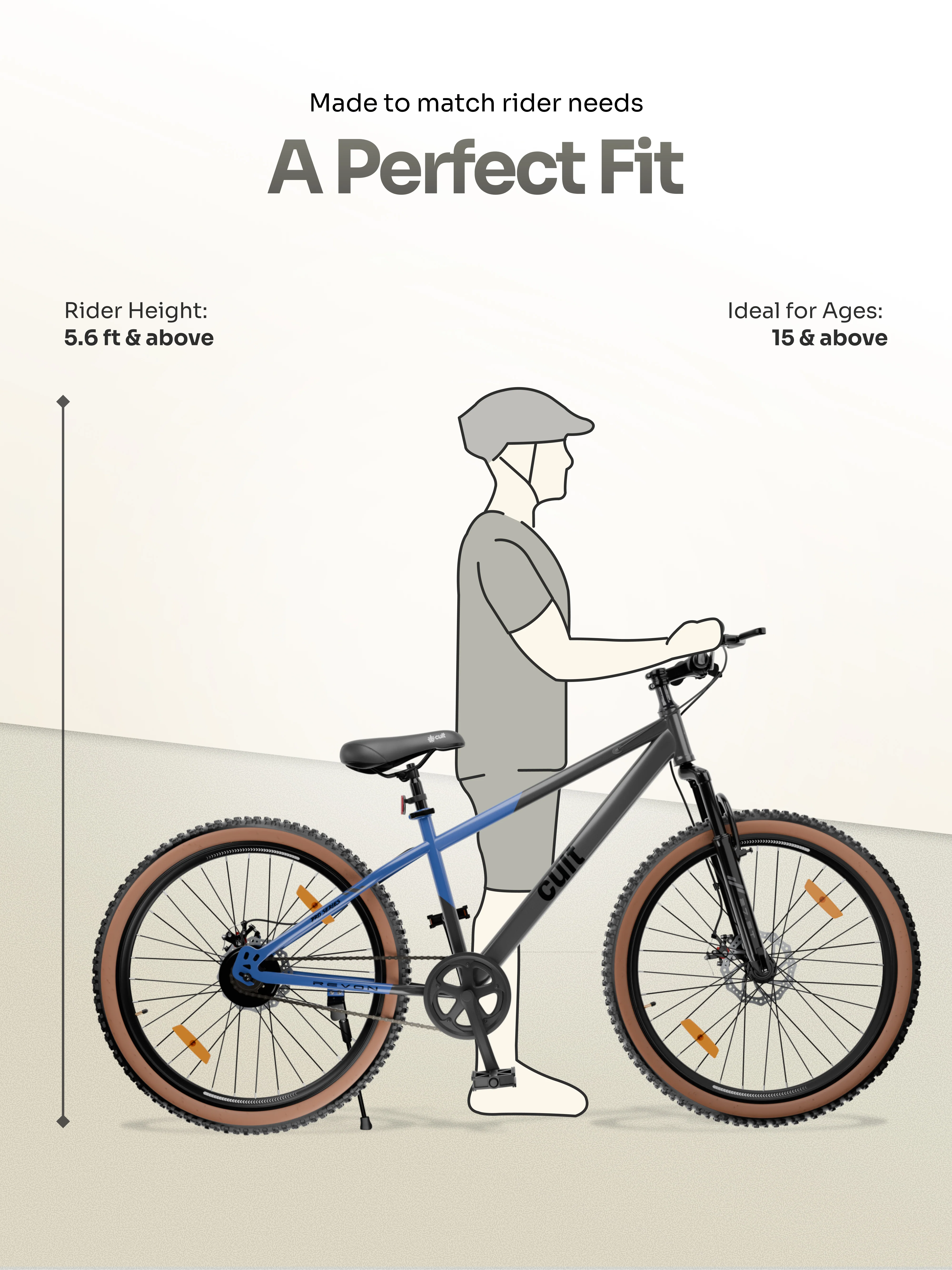 Cult Revon 27.5T Steel Mountain Bike with Dual Disc Brake and Front Suspension, Blue-Grey - Image 7